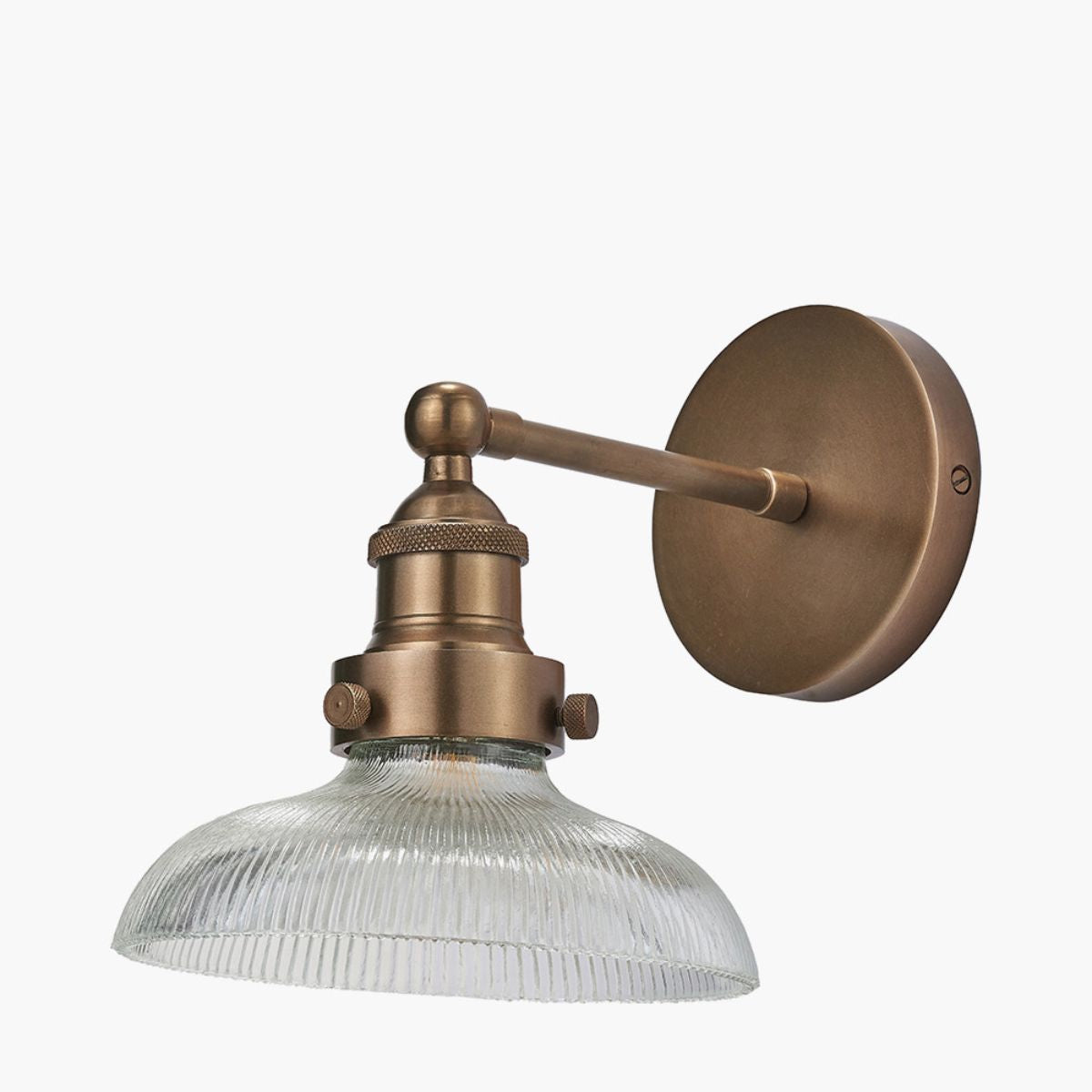 Pacific Lifestyle Bowery Ribbed Glass with Antique Brass Fitting Wall Light
