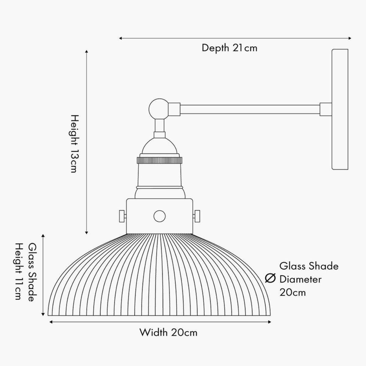 Pacific Lifestyle Bowery Ribbed Glass with Antique Bronze Fitting Wall Light