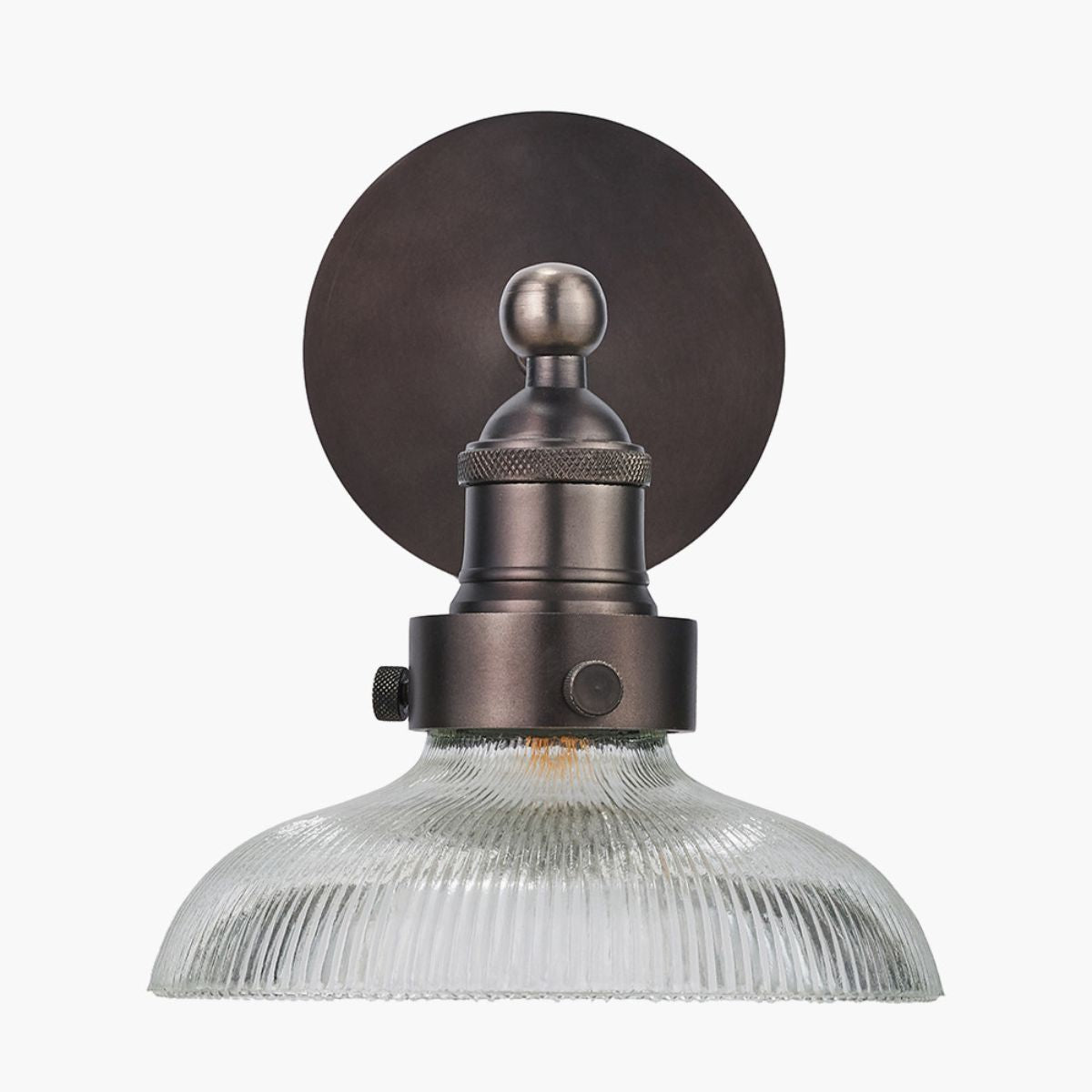 Pacific Lifestyle Bowery Ribbed Glass with Antique Bronze Fitting Wall Light