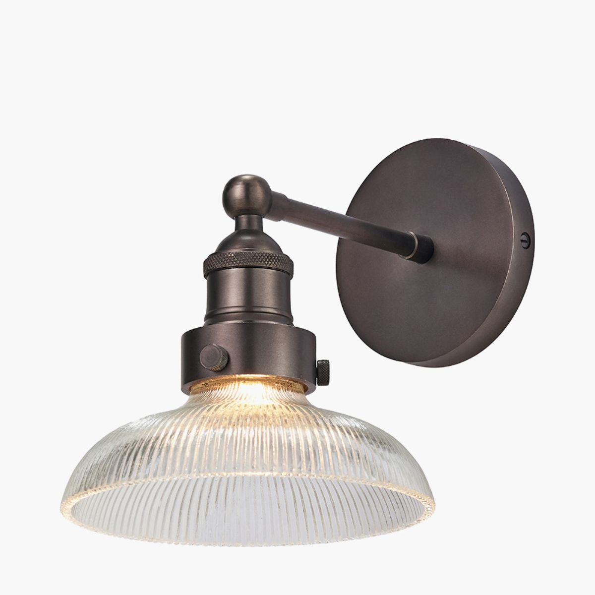Pacific Lifestyle Bowery Ribbed Glass with Antique Bronze Fitting Wall Light