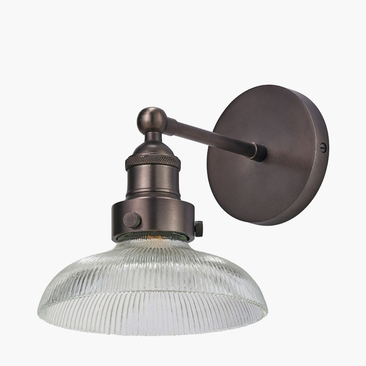 Pacific Lifestyle Bowery Ribbed Glass with Antique Bronze Fitting Wall Light