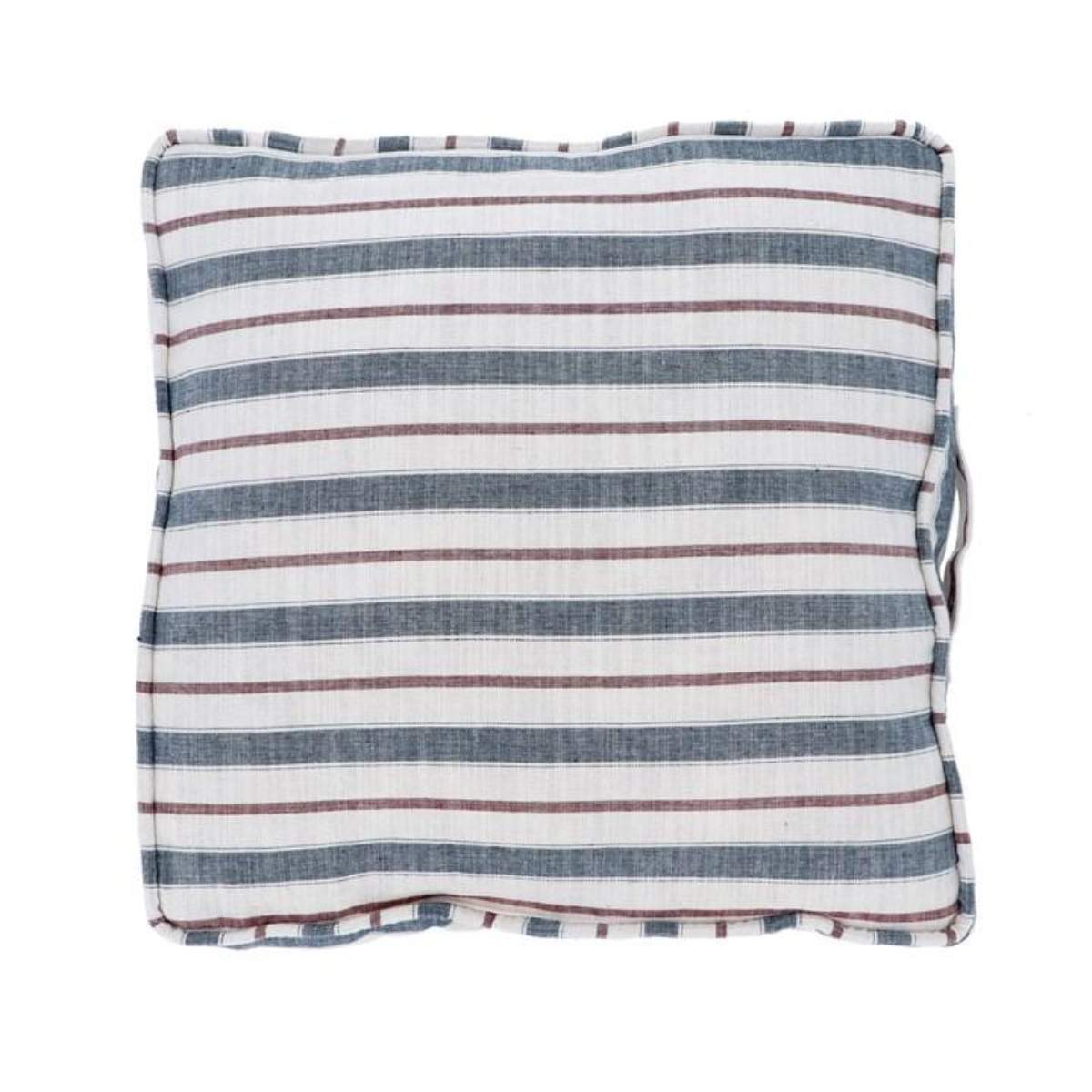 Gisela Graham Box Cushion - Navy & Red Striped