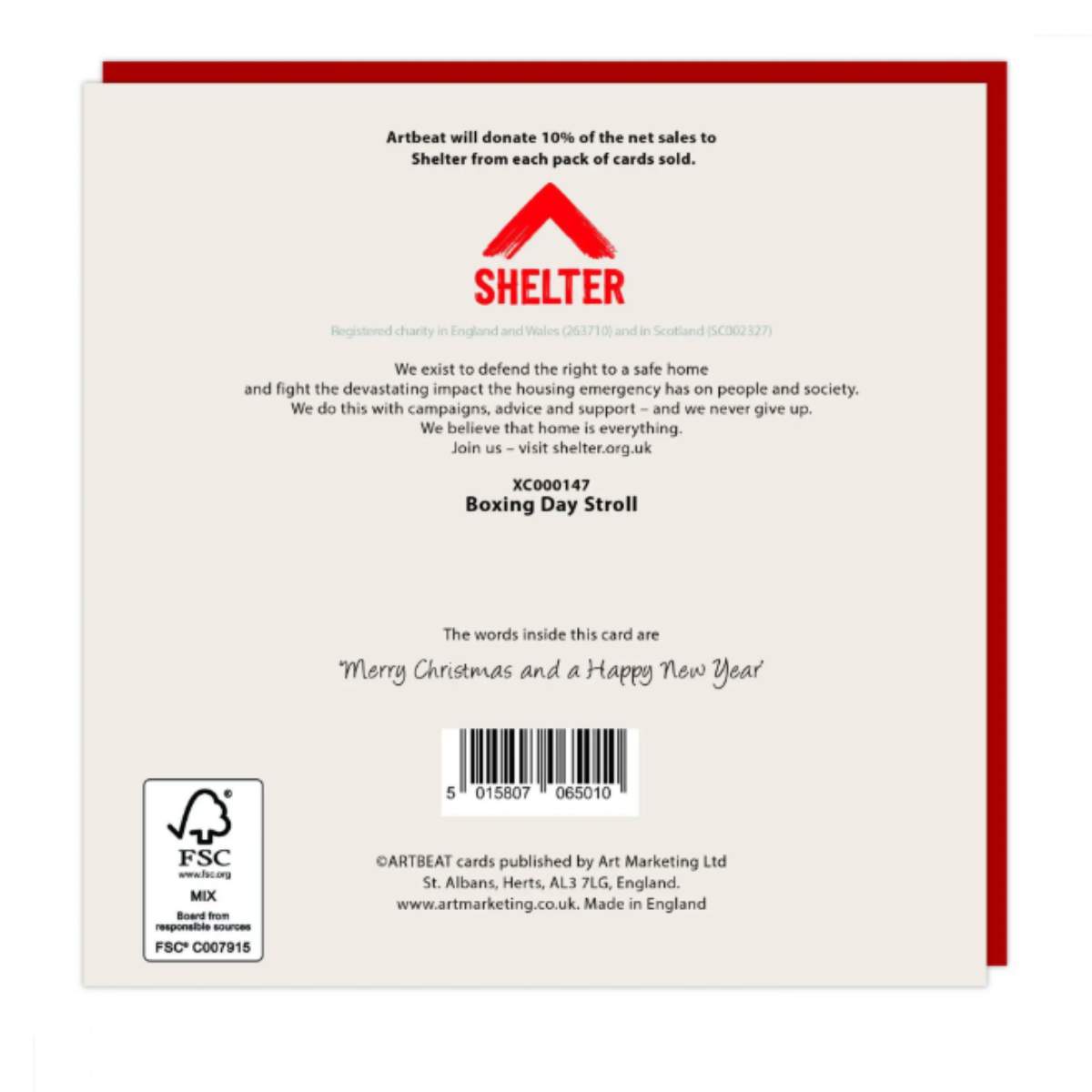 Artbeat Boxing Day Stroll Christmas Cards 48pk