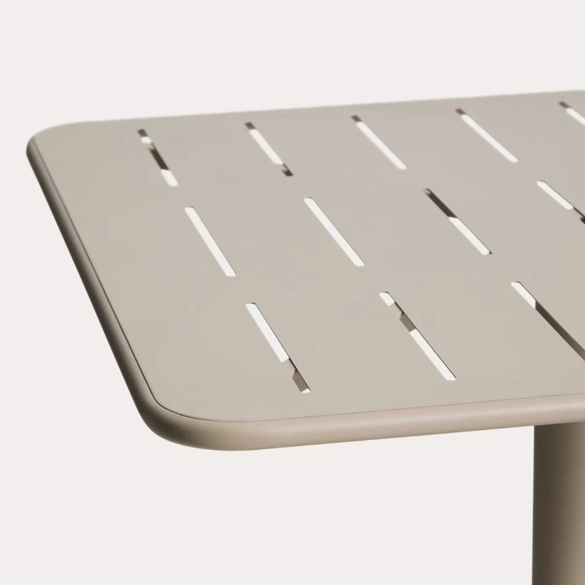 Kave Home Brai outdoor table in burgundy galvanised steel 70 x 70cm
