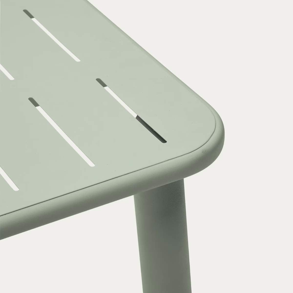 Kave Home Brai outdoor table in taupe galvanised steel 180 x 90cm