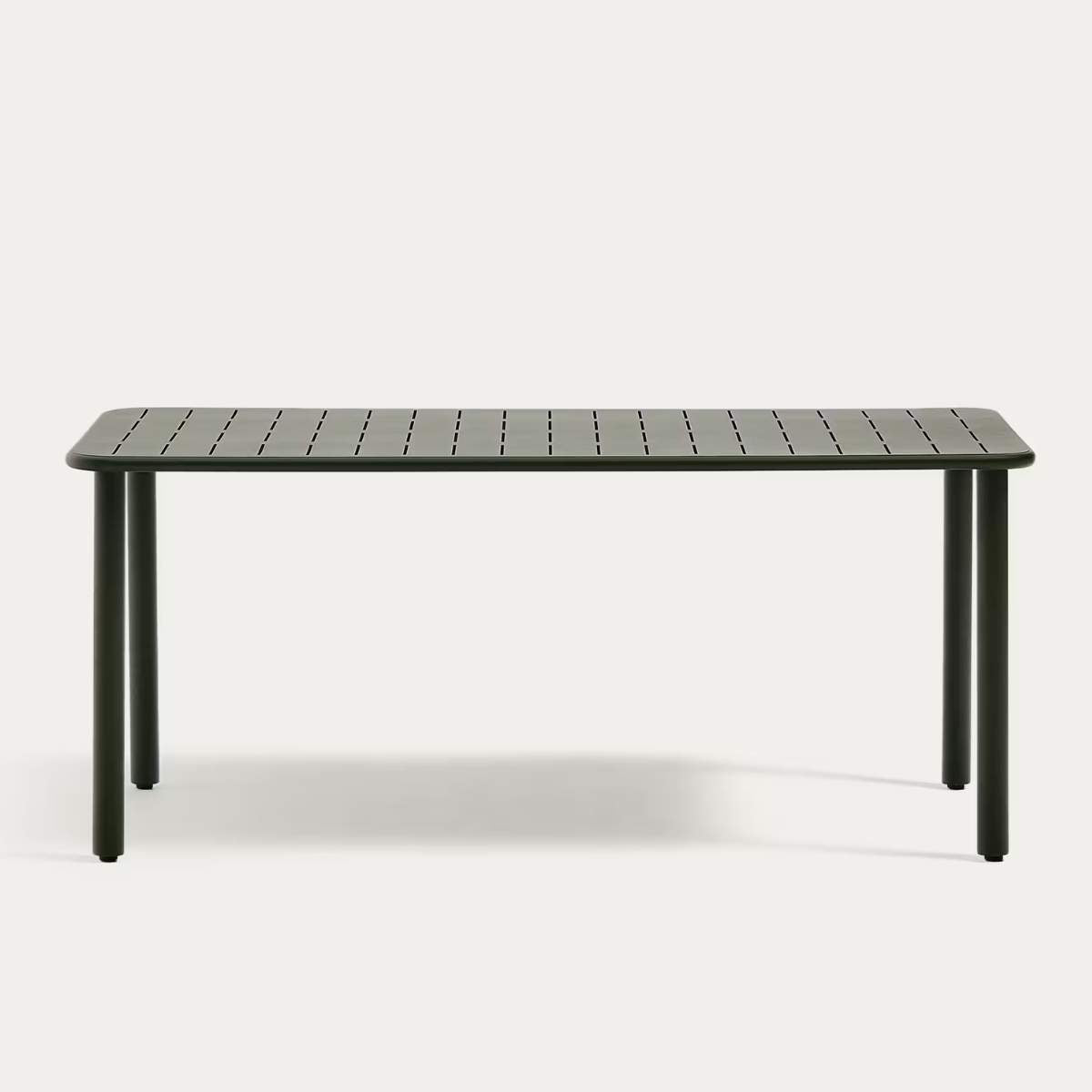 Kave Home Brai outdoor table in taupe galvanised steel 180 x 90cm