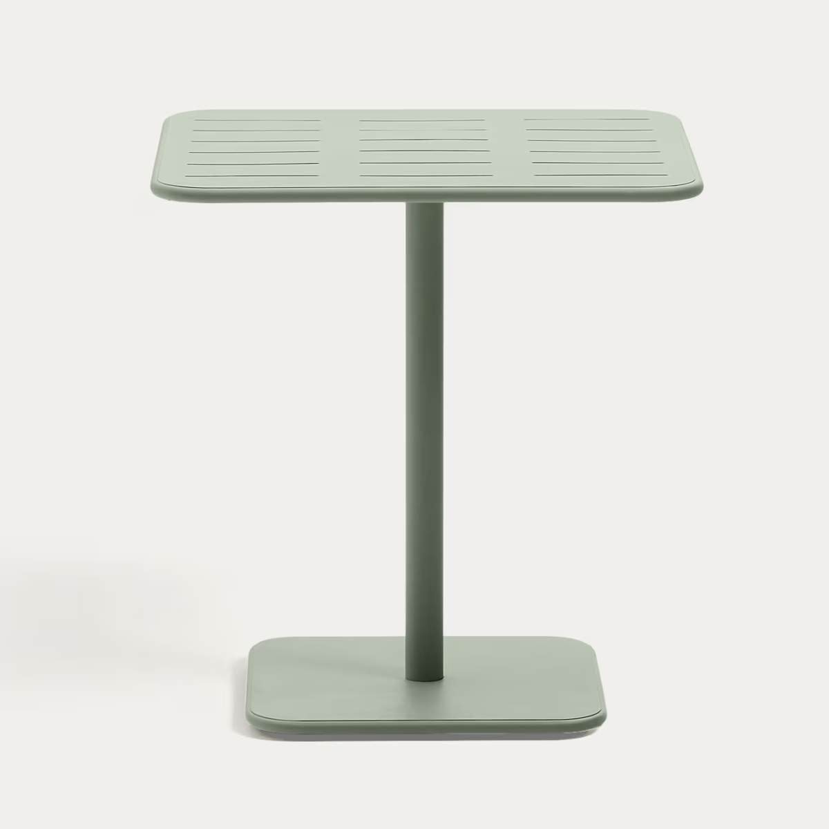Kave Home Brai outdoor table in burgundy galvanised steel 70 x 70cm