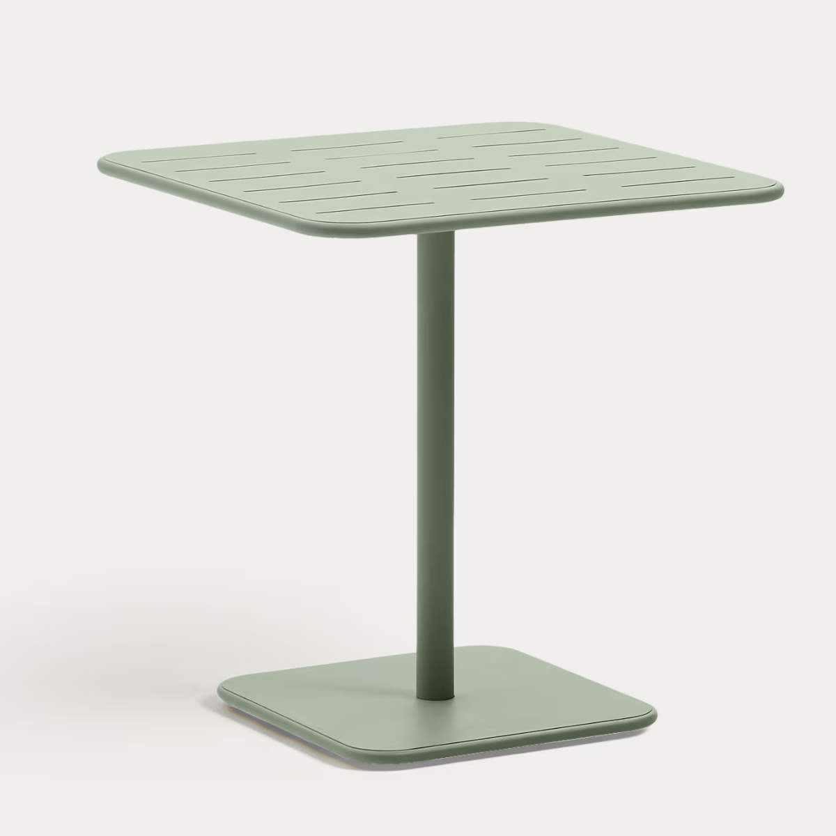 Kave Home Brai outdoor table in burgundy galvanised steel 70 x 70cm