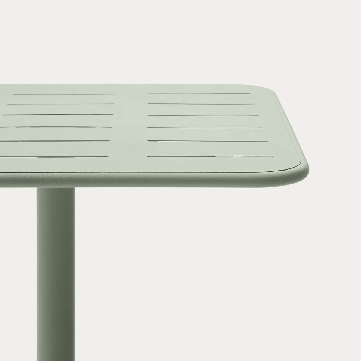 Kave Home Brai outdoor table in burgundy galvanised steel 70 x 70cm