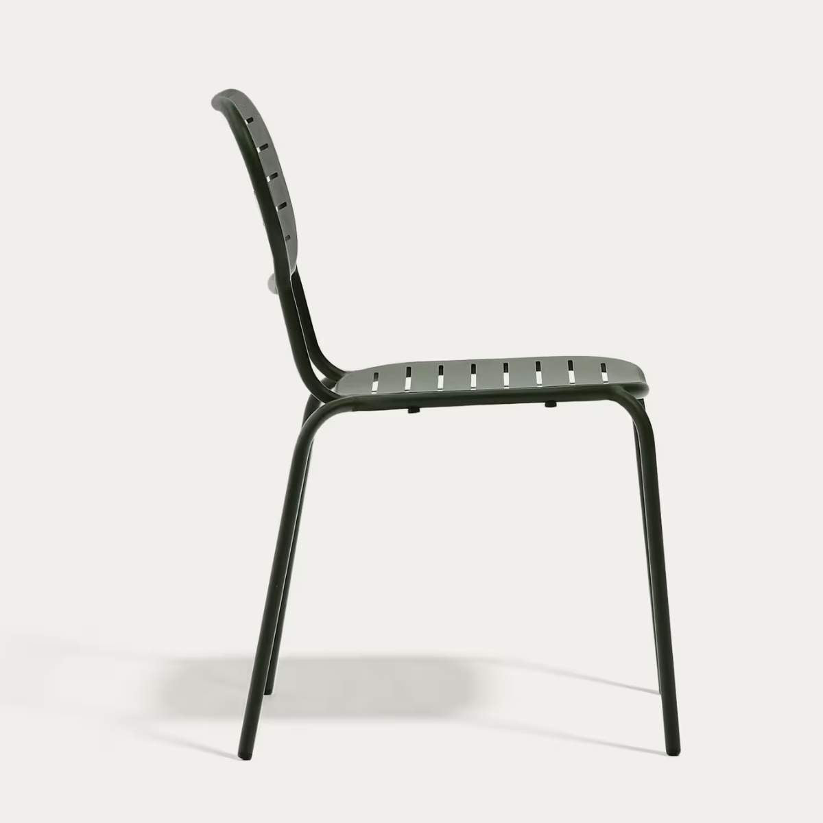 Kave Home Brai stackable outdoor chair in burgundy galvanised steel