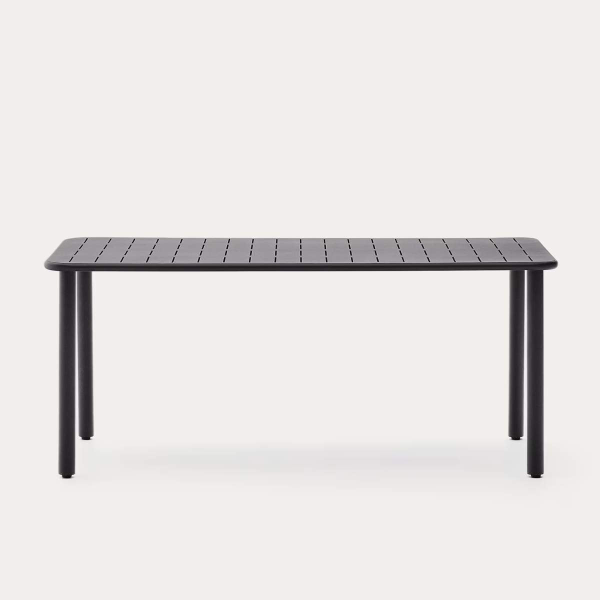 Kave Home Brai outdoor table in taupe galvanised steel 180 x 90cm