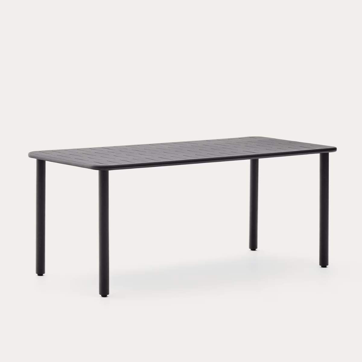 Kave Home Brai outdoor table in taupe galvanised steel 180 x 90cm