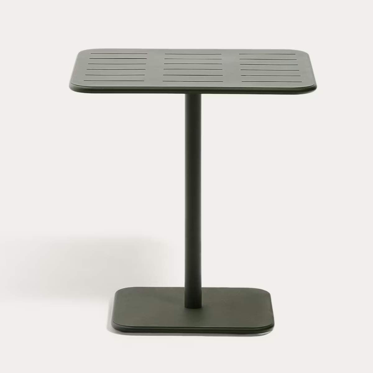 Kave Home Brai outdoor table in burgundy galvanised steel 70 x 70cm