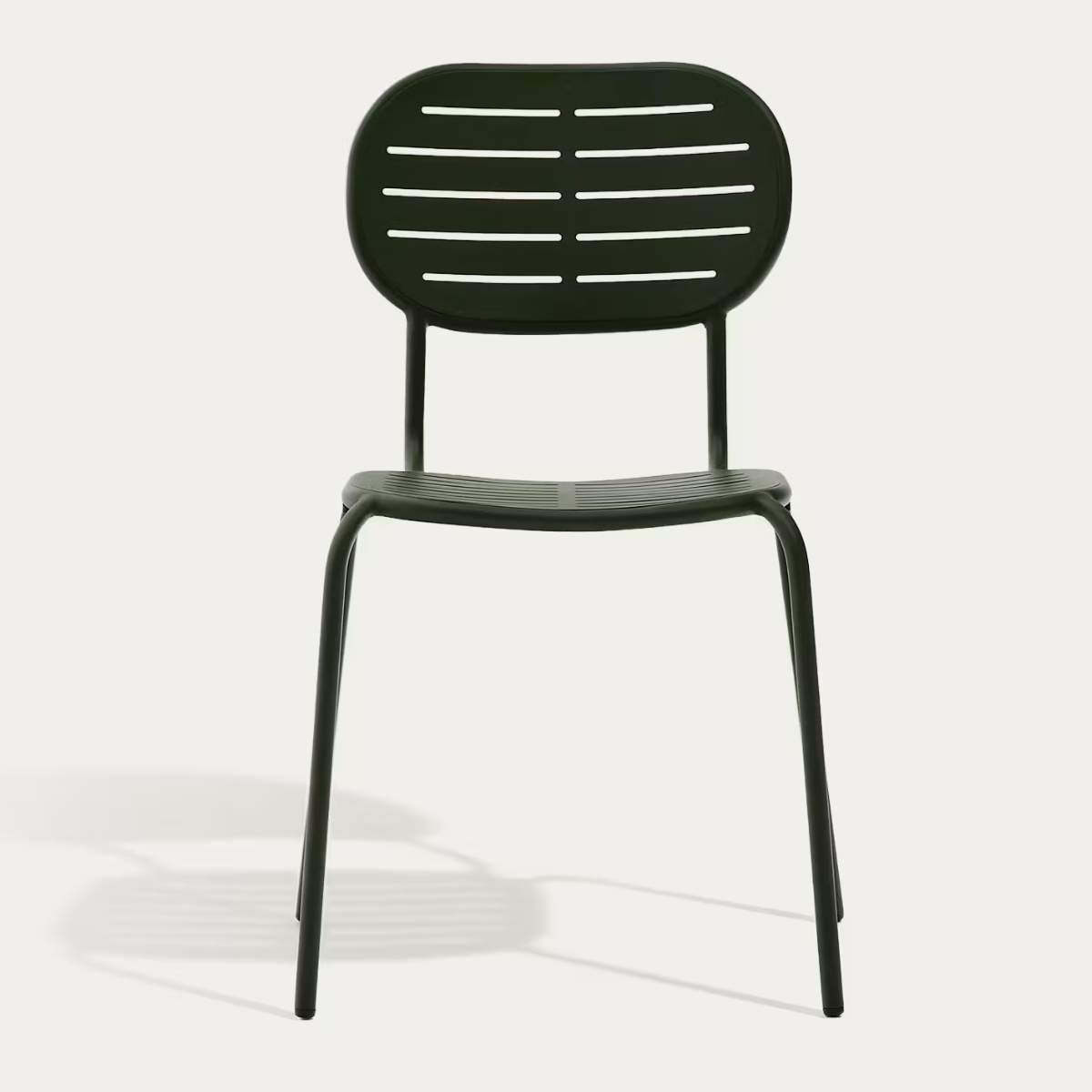 Kave Home Brai stackable outdoor chair in burgundy galvanised steel