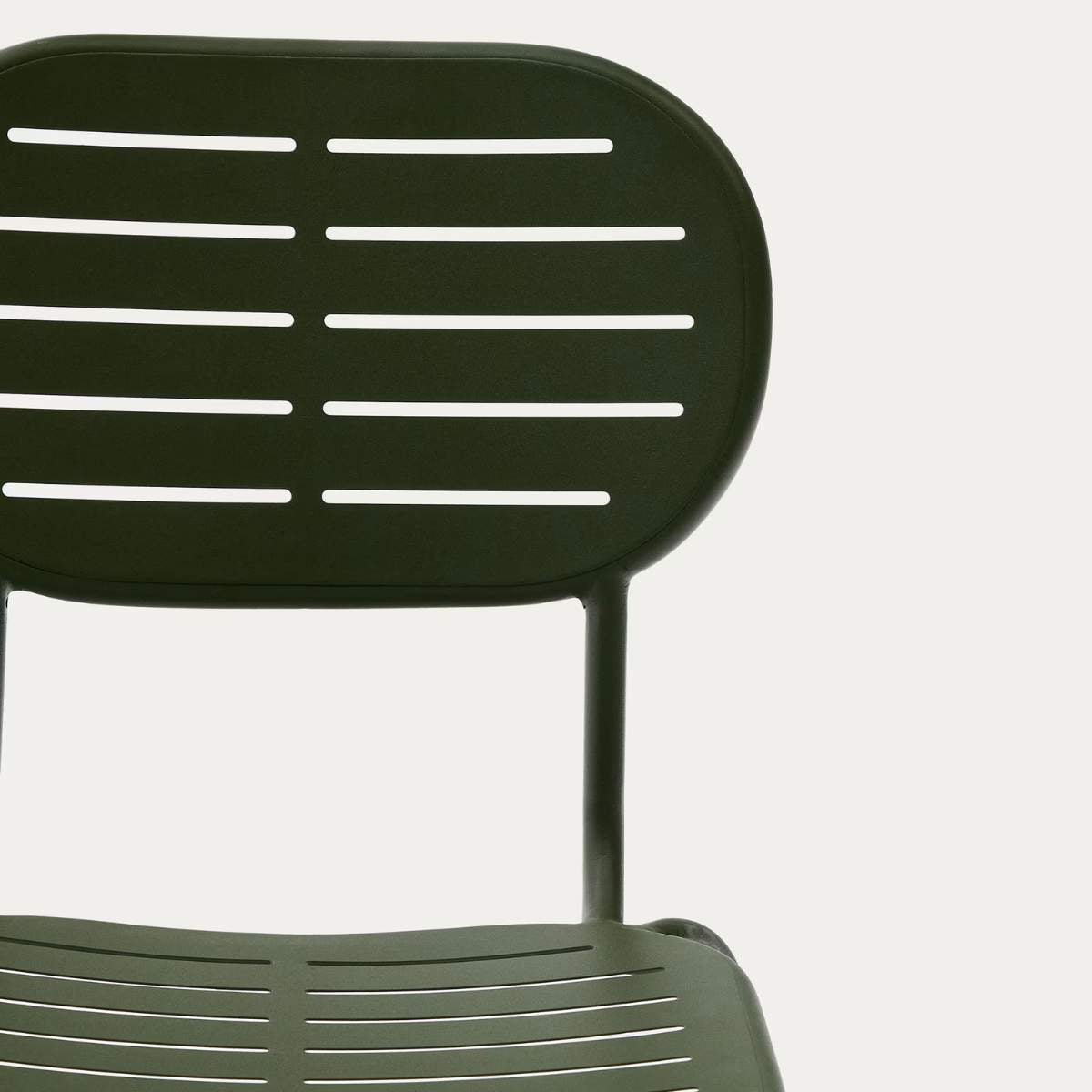 Kave Home Brai stackable outdoor chair in burgundy galvanised steel