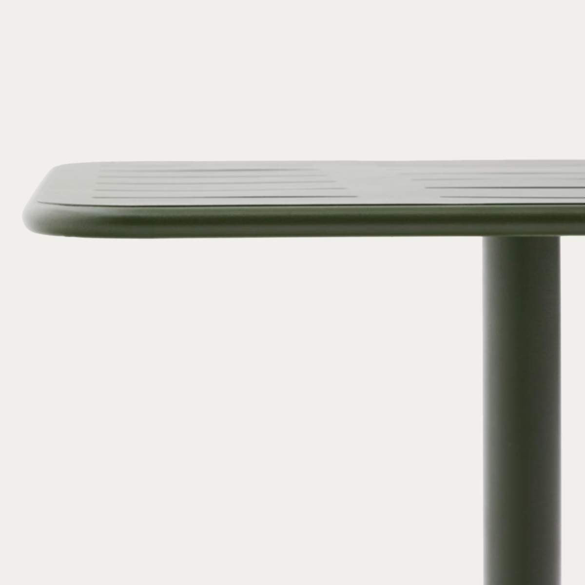 Kave Home Brai outdoor table in burgundy galvanised steel 70 x 70cm