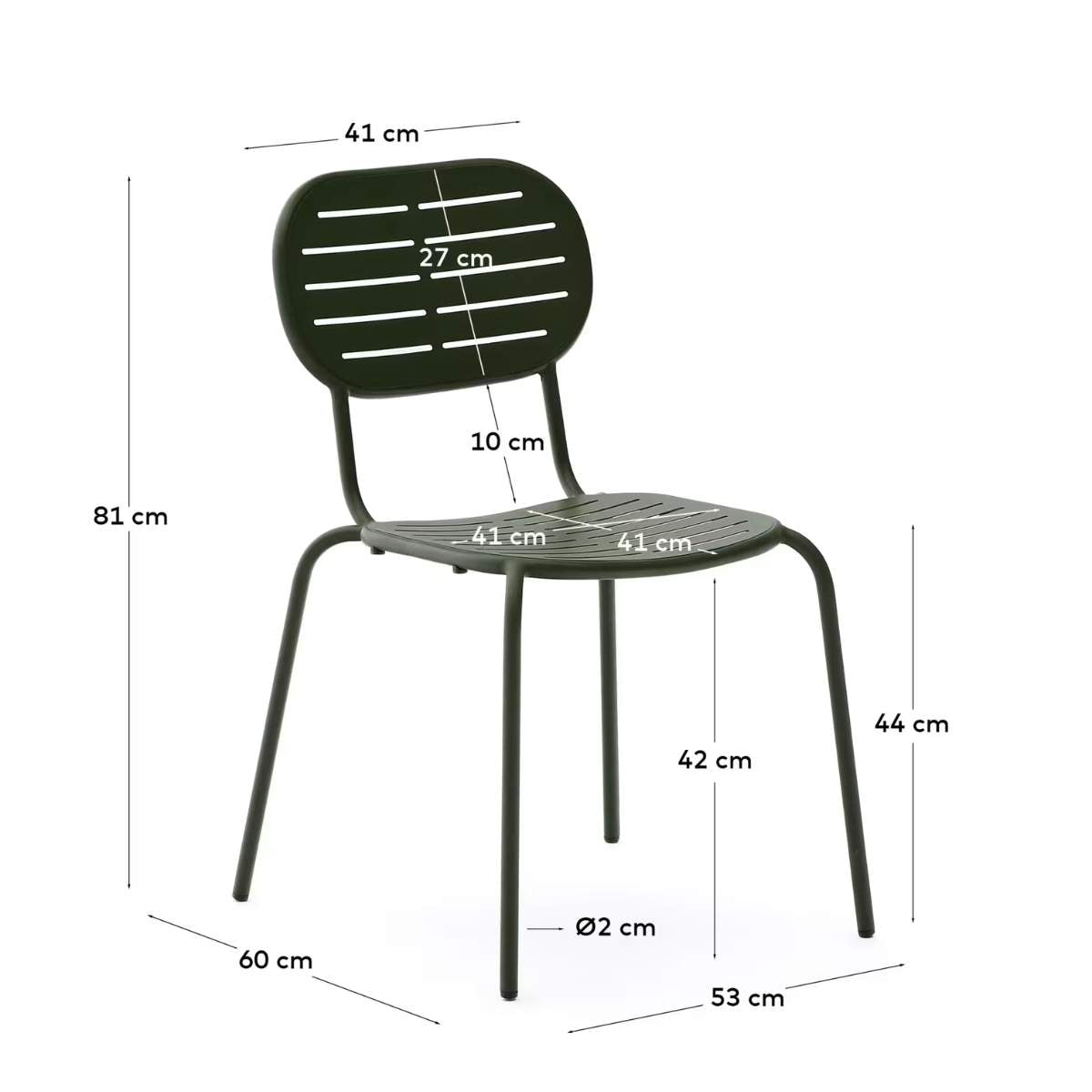 Kave Home Brai stackable outdoor chair in burgundy galvanised steel