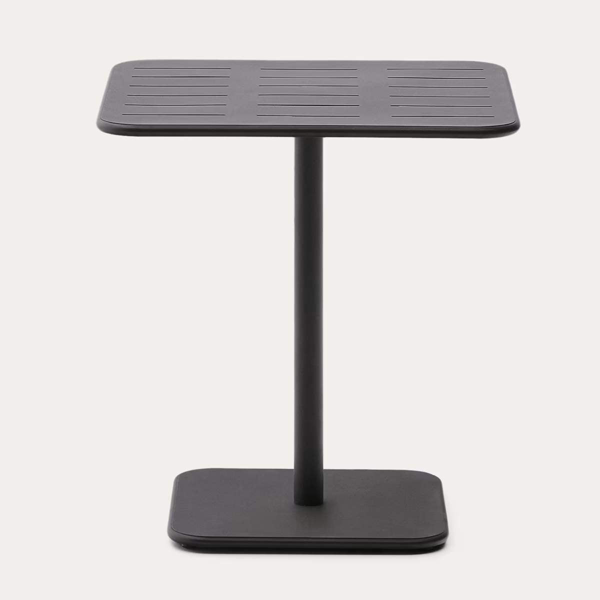 Kave Home Brai outdoor table in burgundy galvanised steel 70 x 70cm