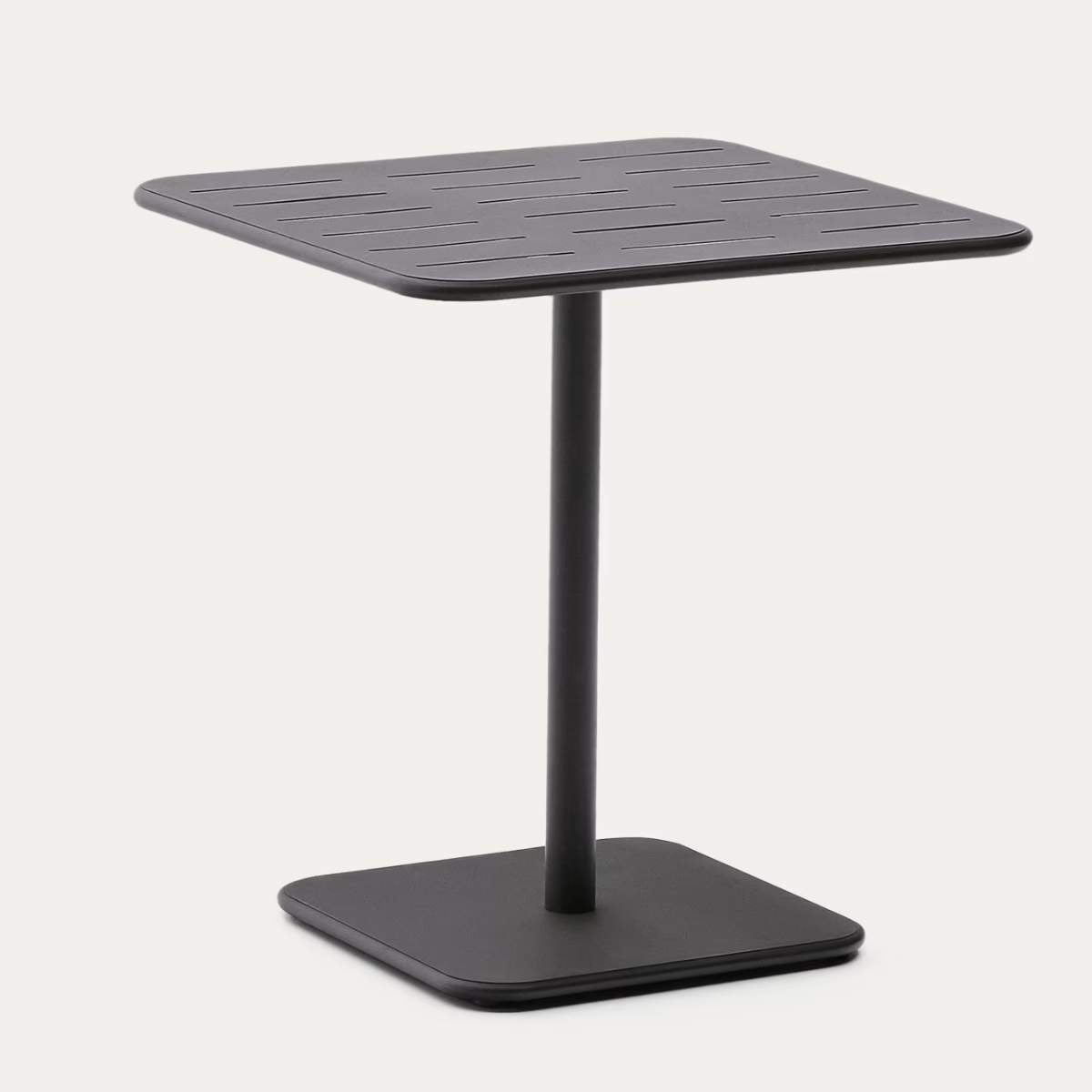 Kave Home Brai outdoor table in burgundy galvanised steel 70 x 70cm