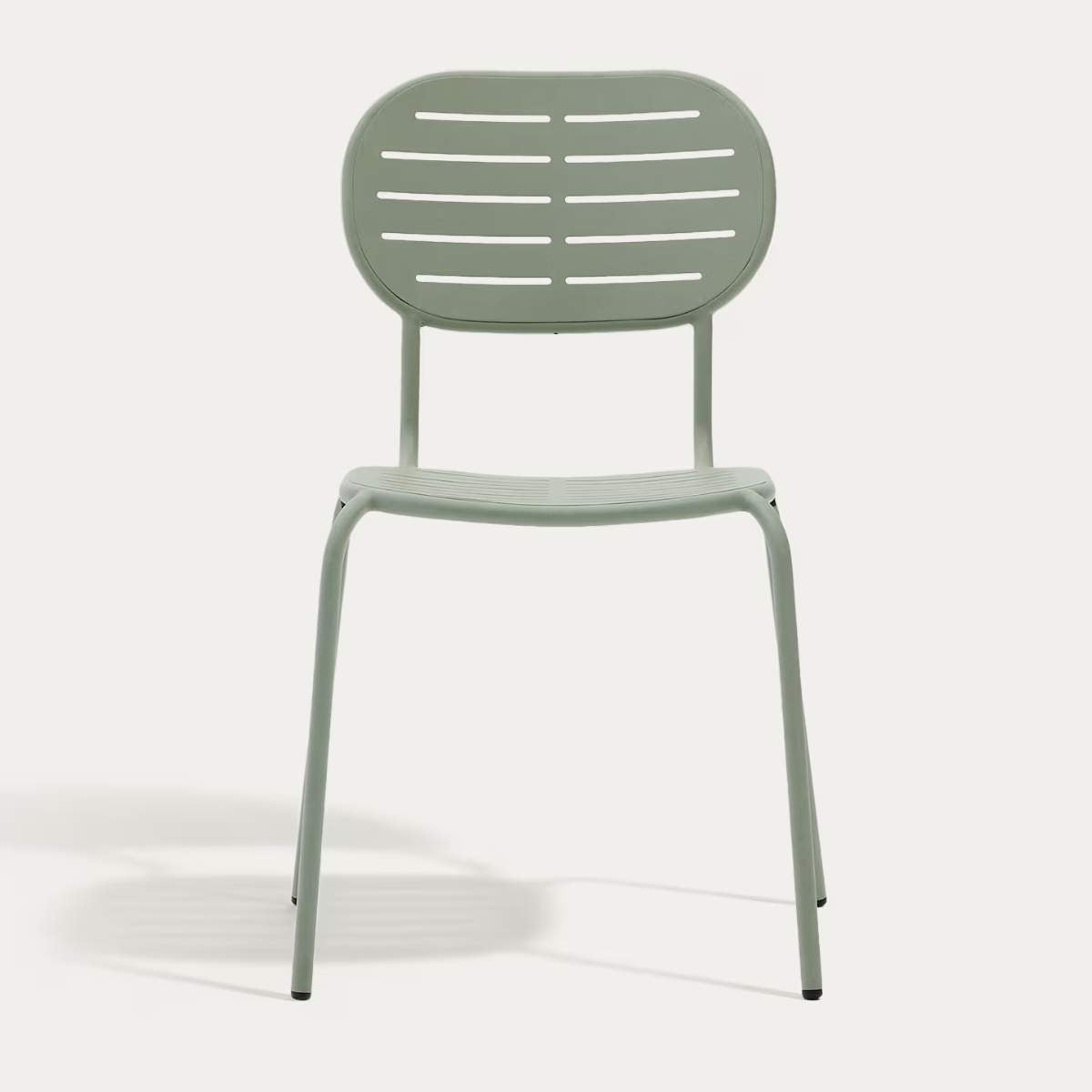Kave Home Brai stackable outdoor chair in burgundy galvanised steel