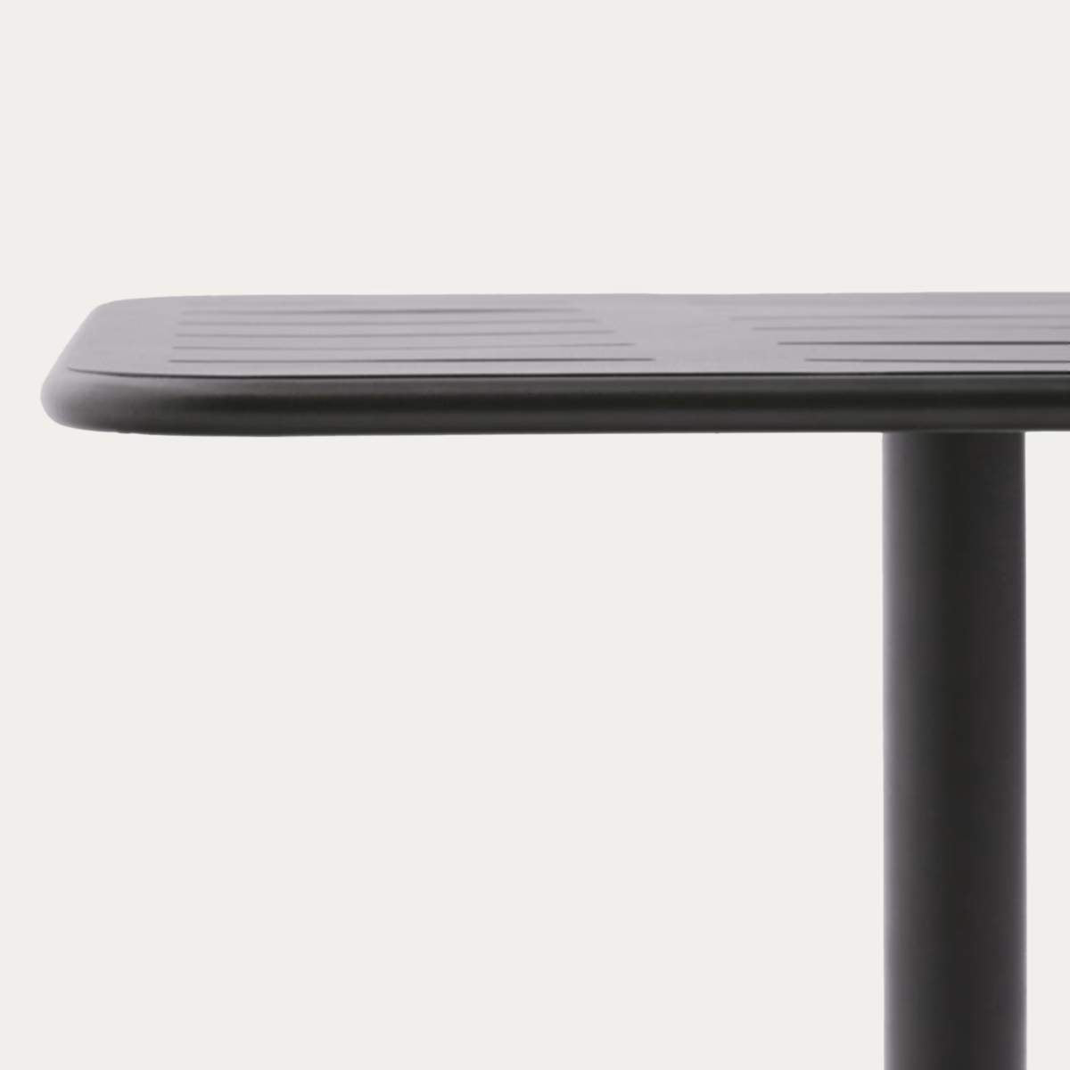 Kave Home Brai outdoor table in burgundy galvanised steel 70 x 70cm