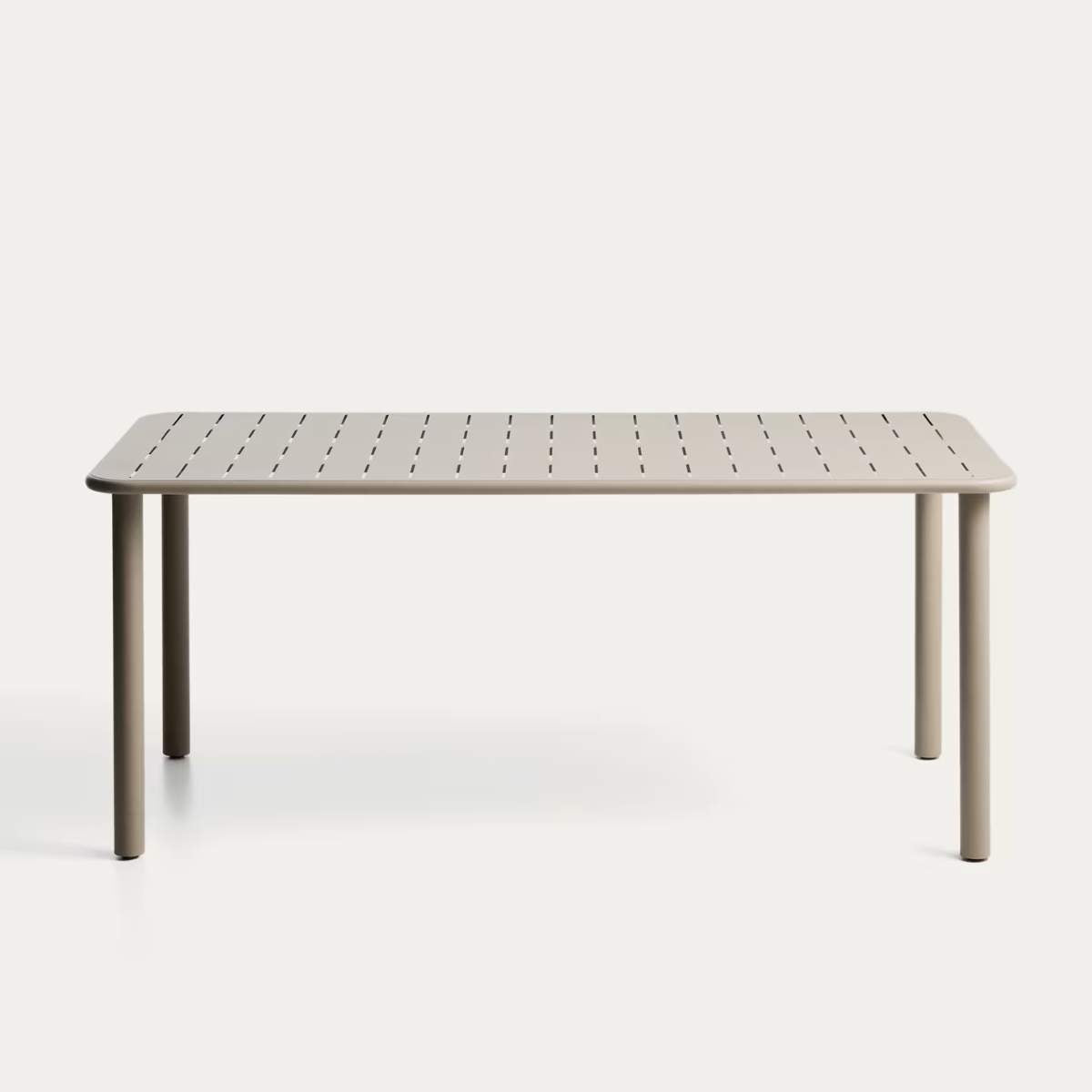 Kave Home Brai outdoor table in taupe galvanised steel 180 x 90cm