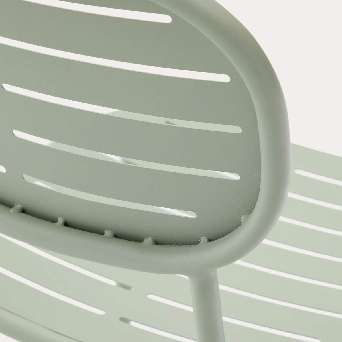 Kave Home Brai stackable outdoor chair in burgundy galvanised steel