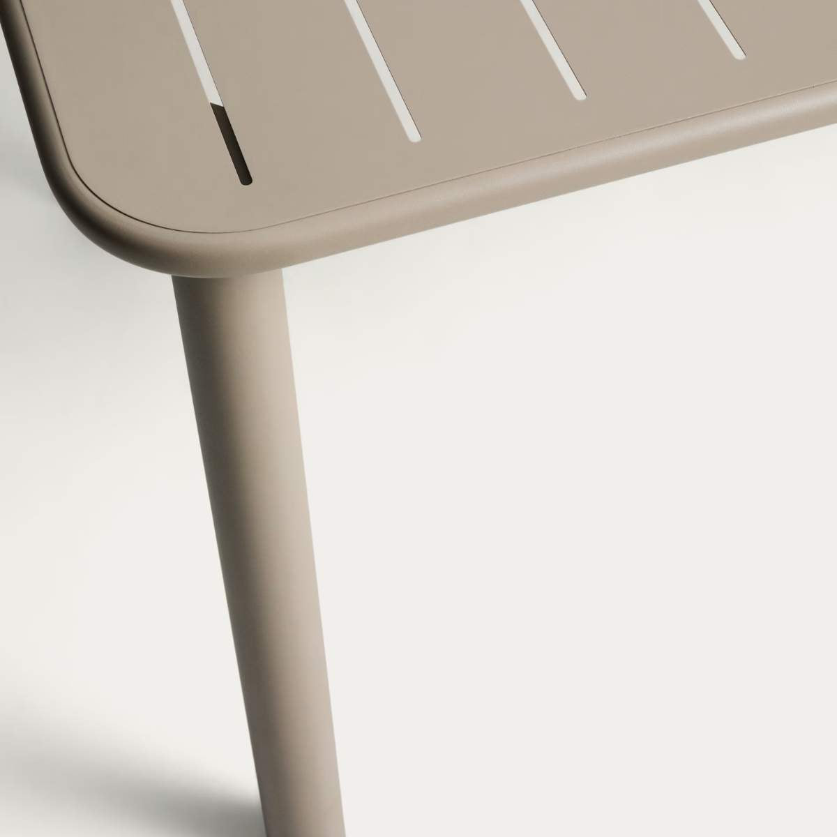 Kave Home Brai outdoor table in taupe galvanised steel 180 x 90cm