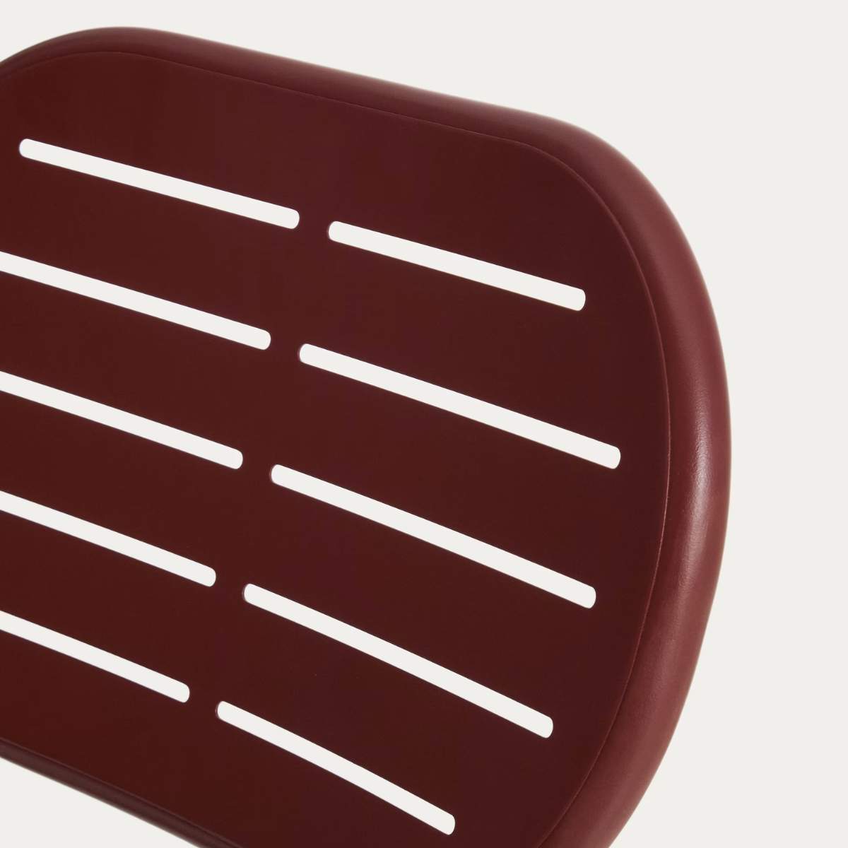 Kave Home Brai stackable outdoor chair in burgundy galvanised steel