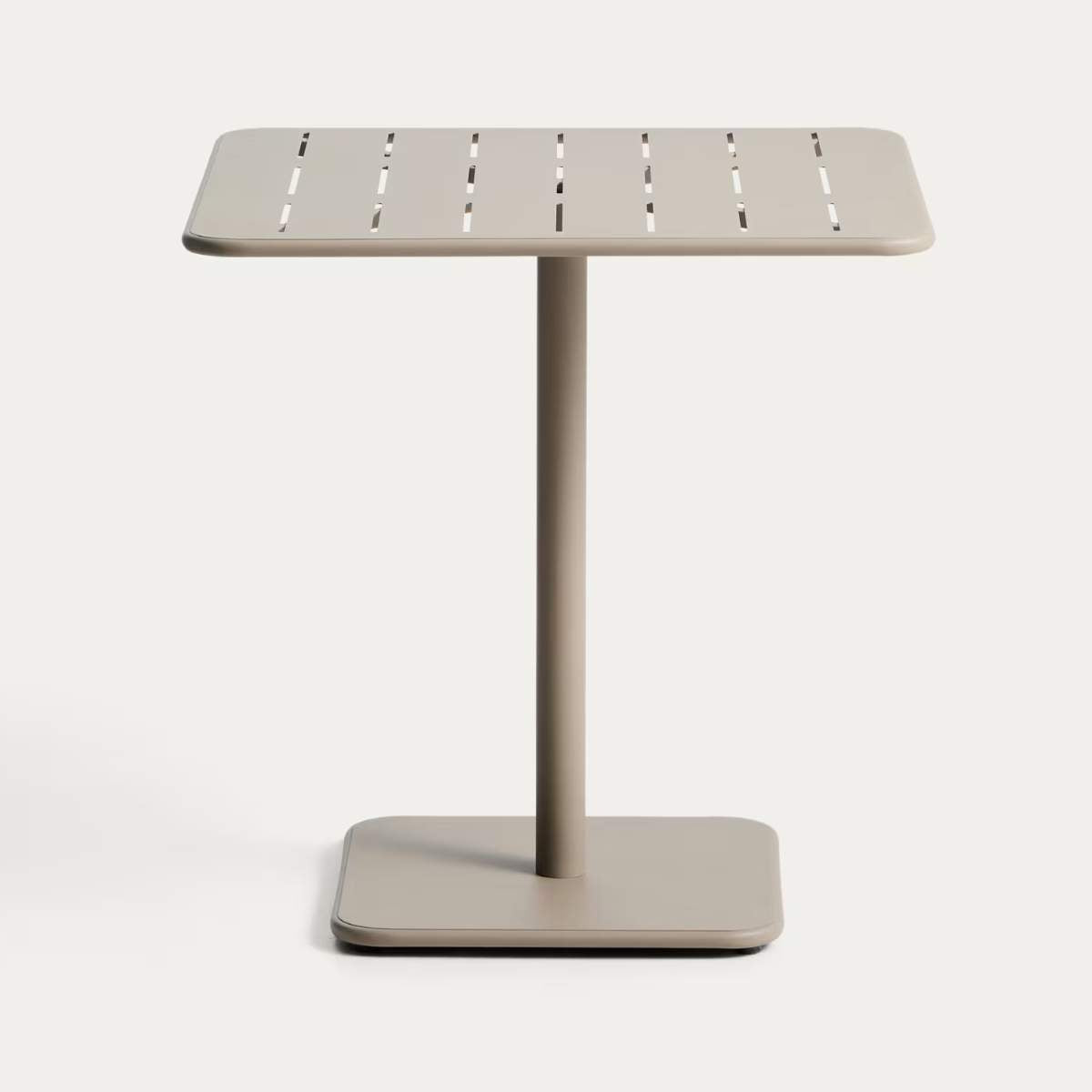 Kave Home Brai outdoor table in burgundy galvanised steel 70 x 70cm