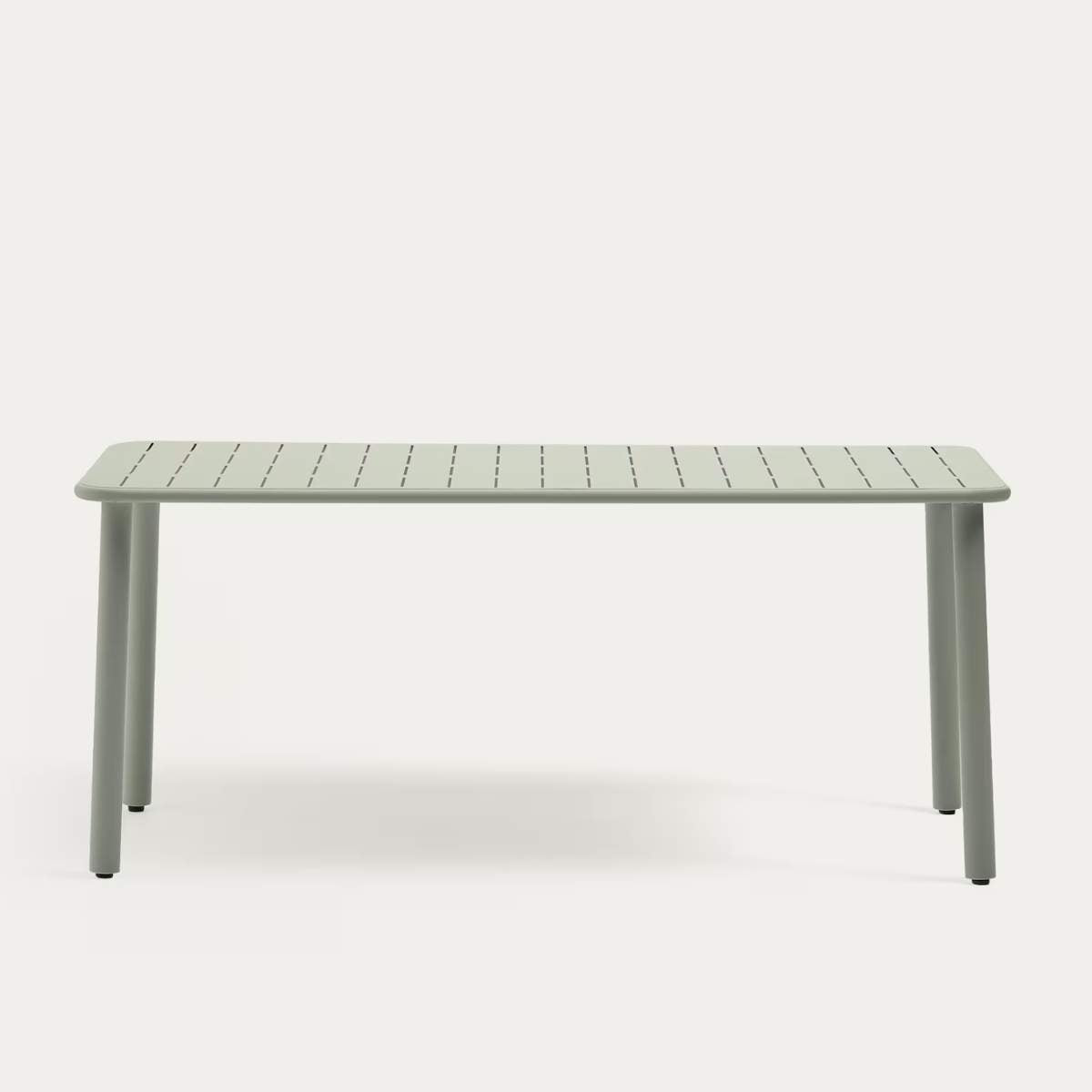 Kave Home Brai outdoor table in taupe galvanised steel 180 x 90cm
