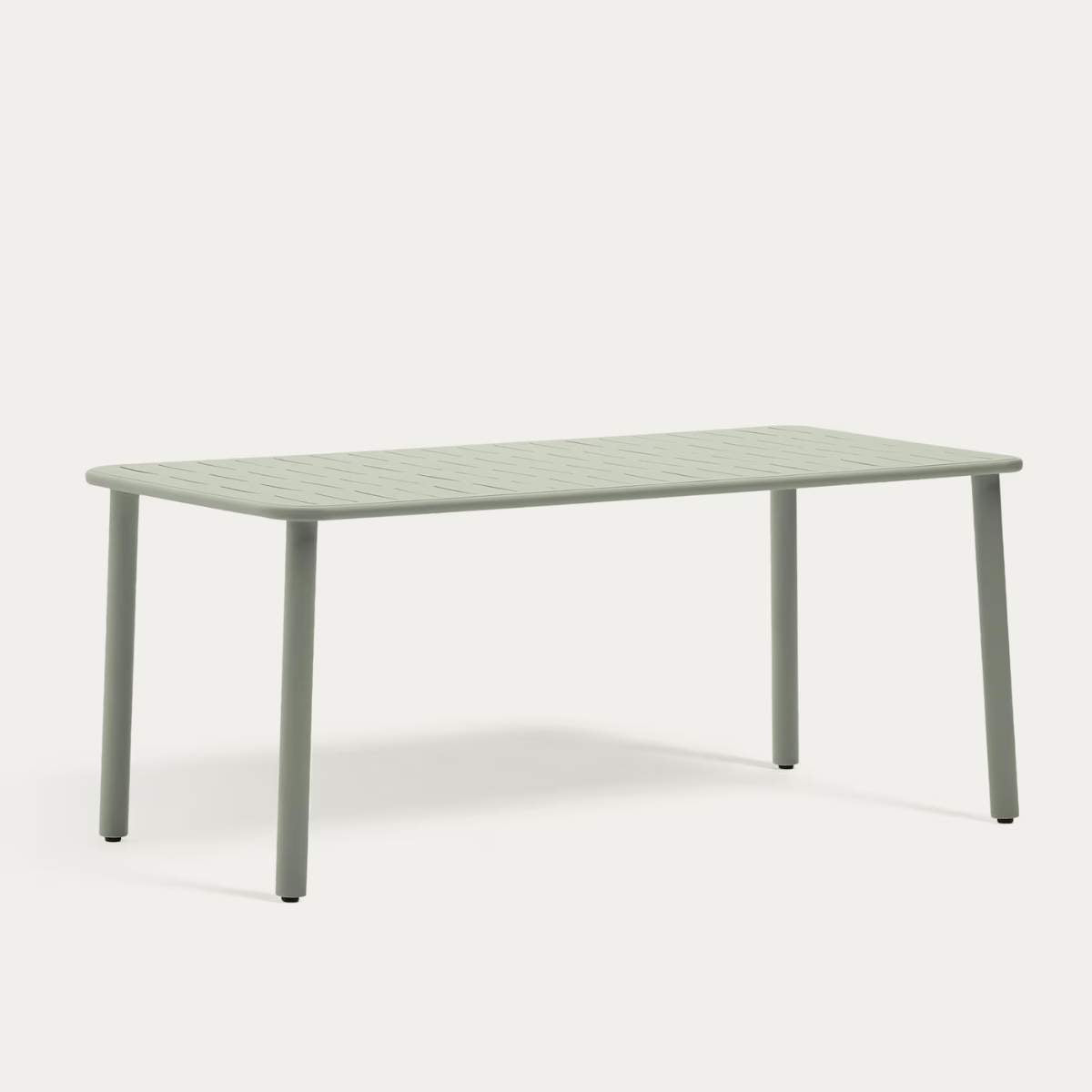 Kave Home Brai outdoor table in taupe galvanised steel 180 x 90cm