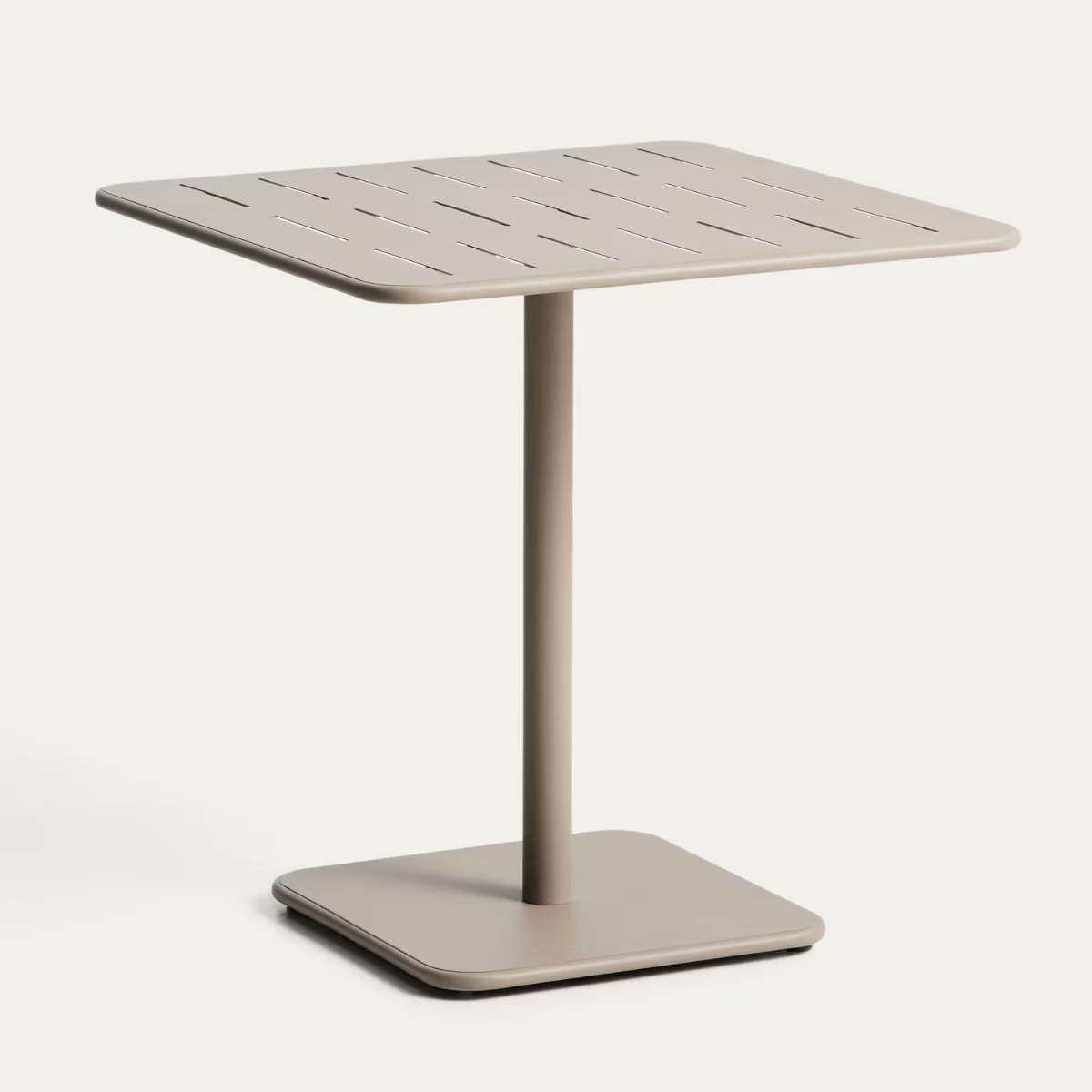 Kave Home Brai outdoor table in burgundy galvanised steel 70 x 70cm