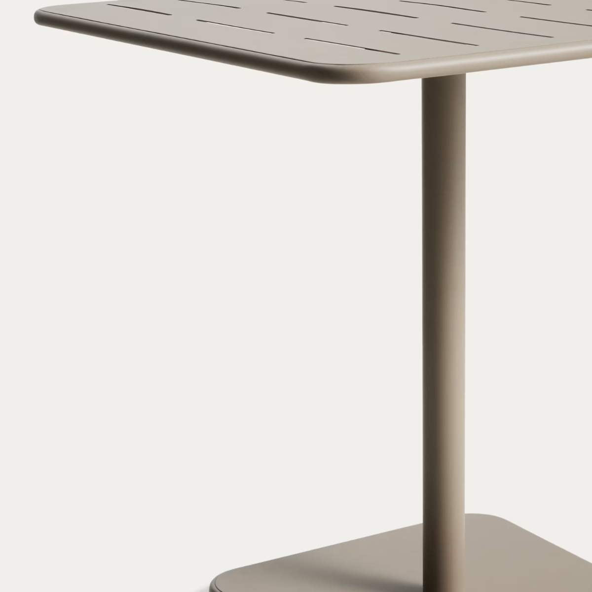 Kave Home Brai outdoor table in burgundy galvanised steel 70 x 70cm