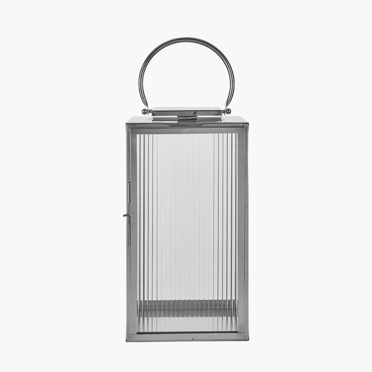 Pacific Lifestyle Brass Metal and Smoked Glass Panelled Hurricane