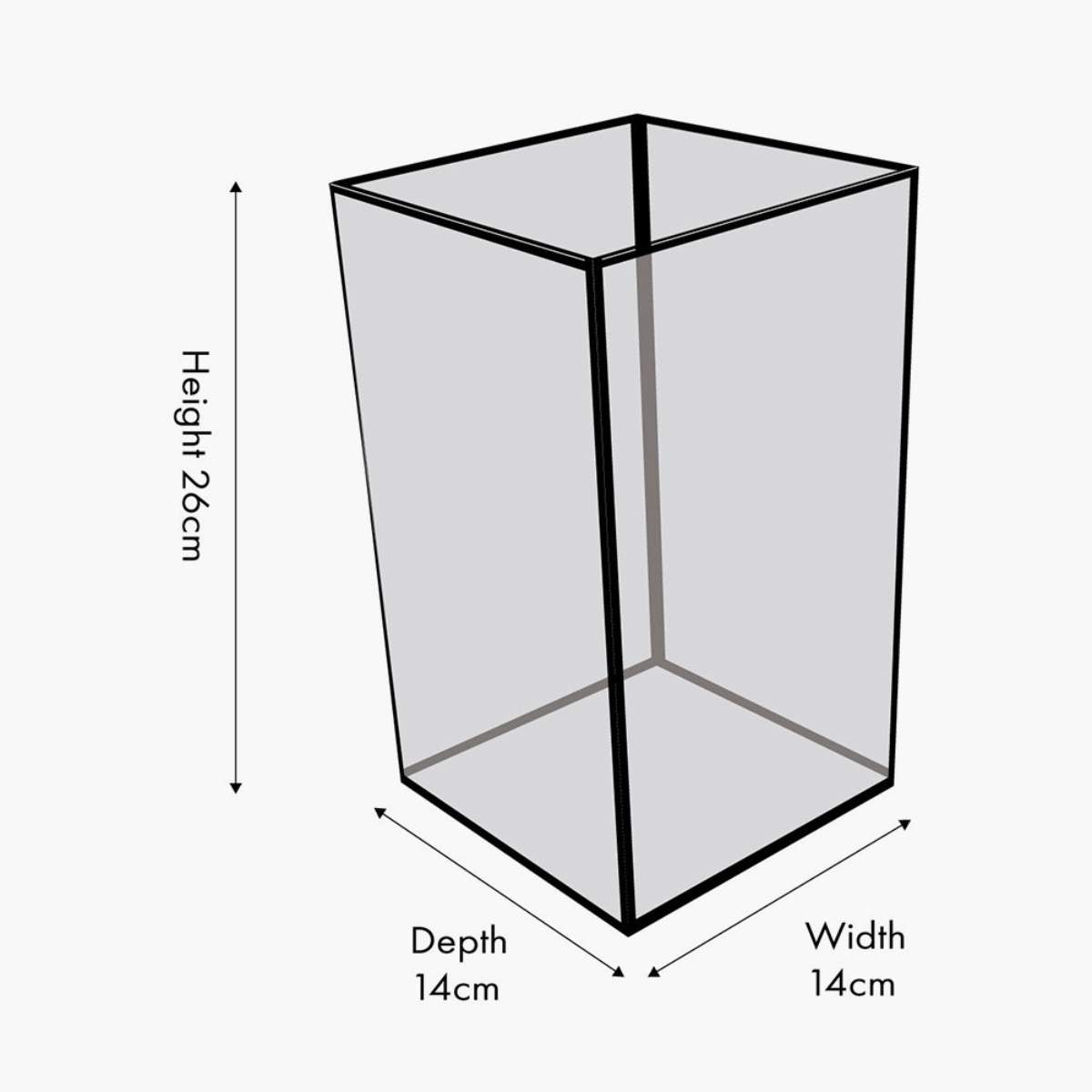 Pacific Lifestyle Brass Metal and Smoked Glass Panelled Square Hurricane
