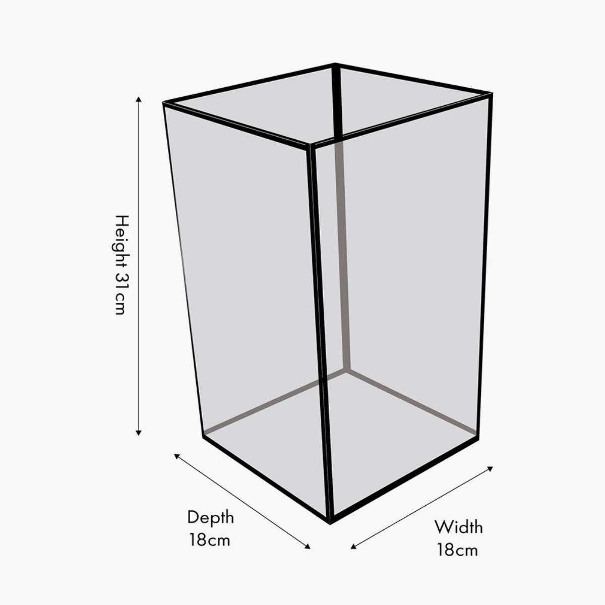 Pacific Lifestyle Brass Metal and Smoked Glass Panelled Square Hurricane