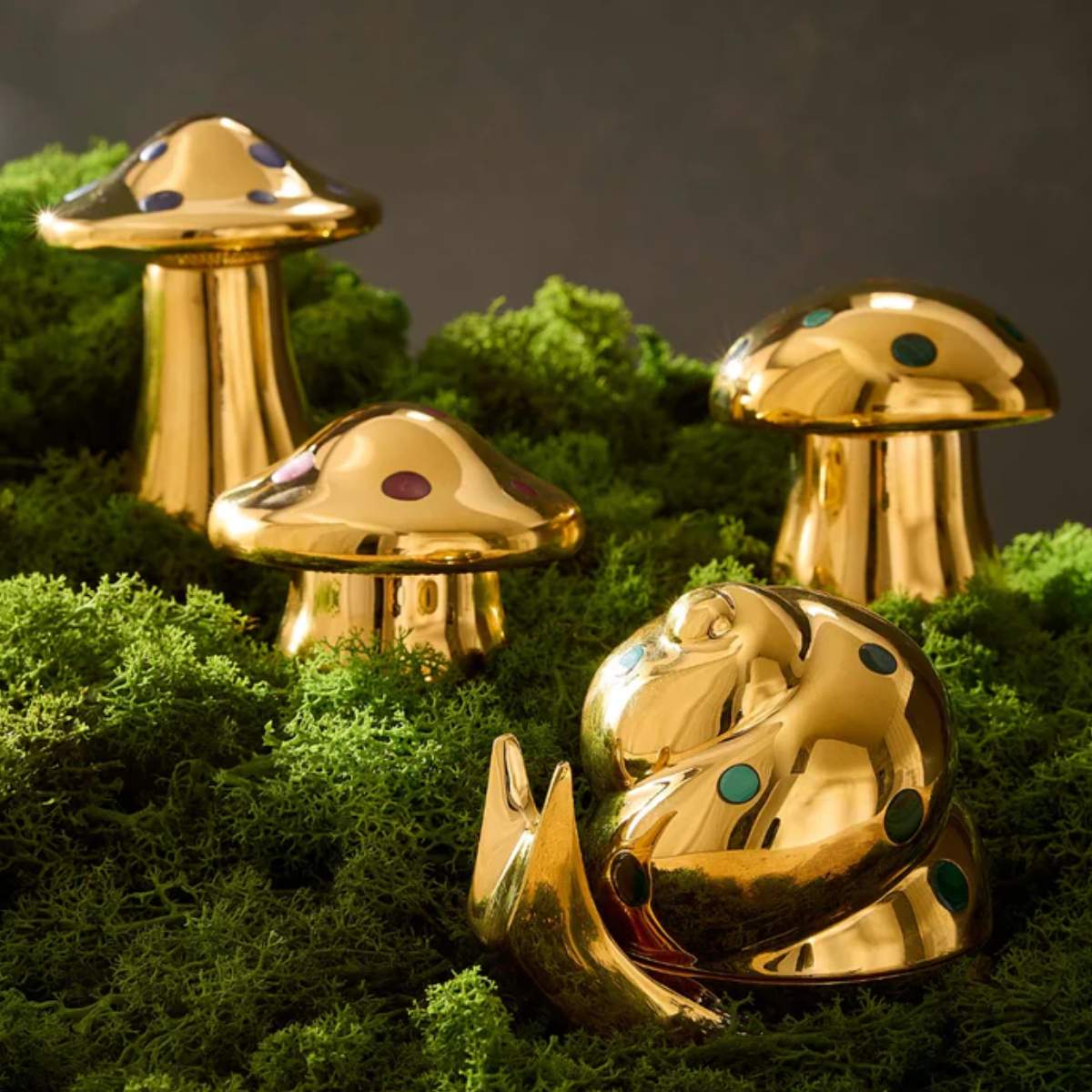Jonathan Adler Brass Mushroom Box Large