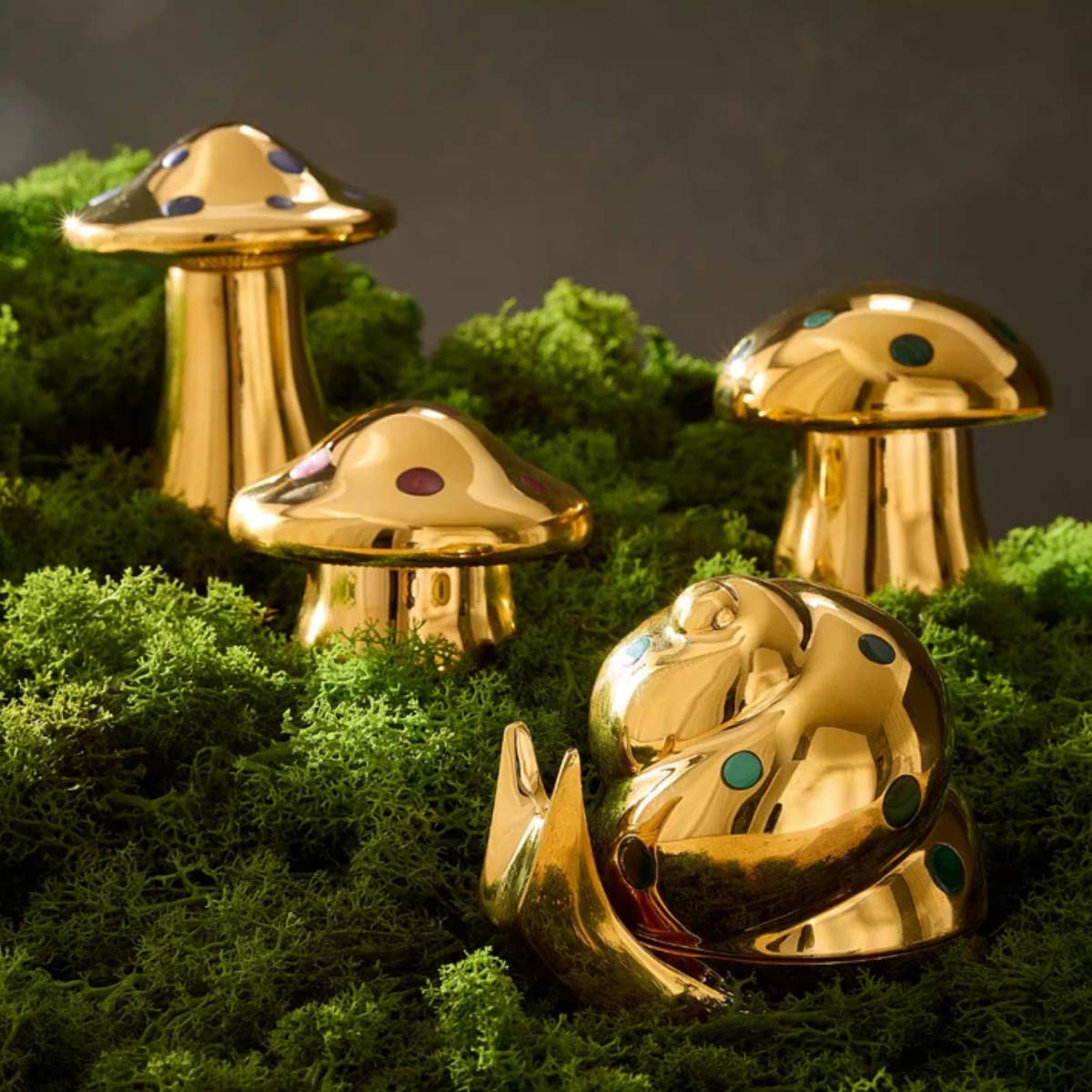 Jonathan Adler Brass Mushroom Box Small