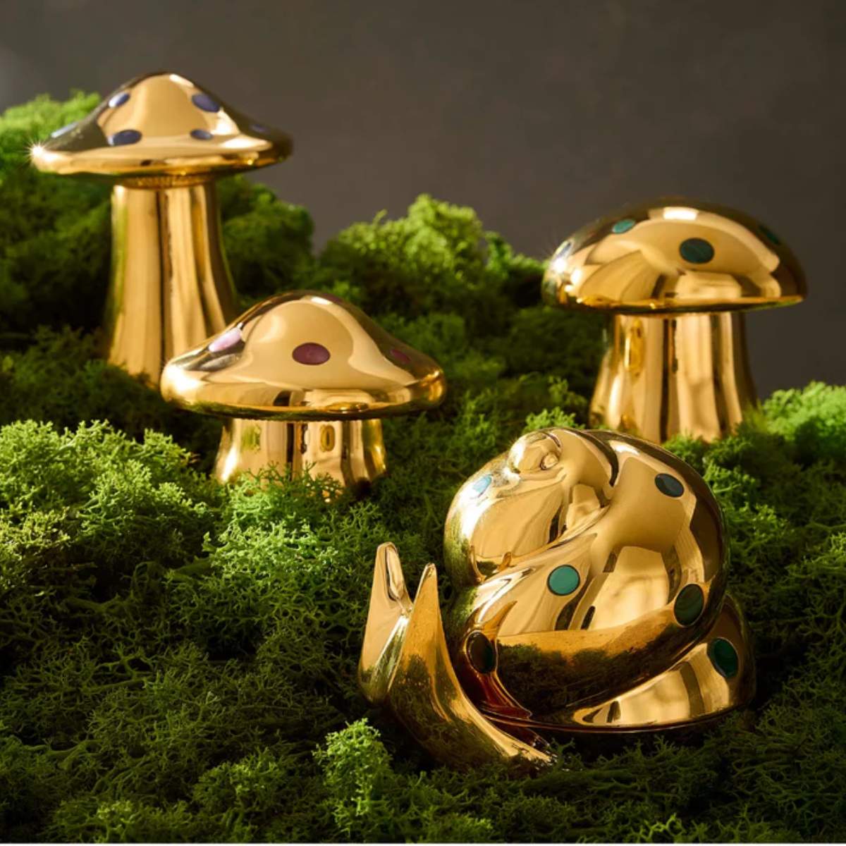 Jonathan Adler Brass Mushroom Box Medium