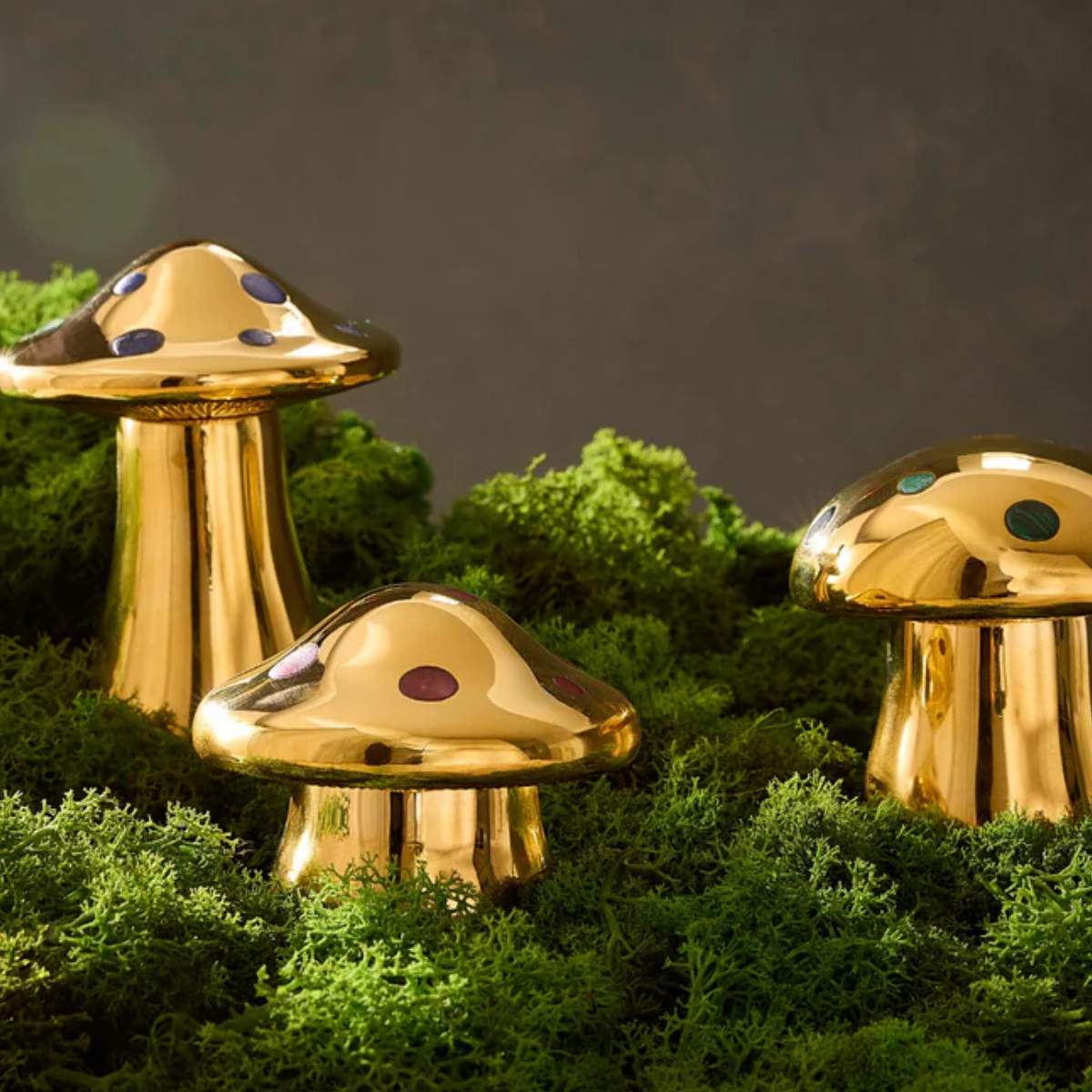 Jonathan Adler Brass Mushroom Box Small