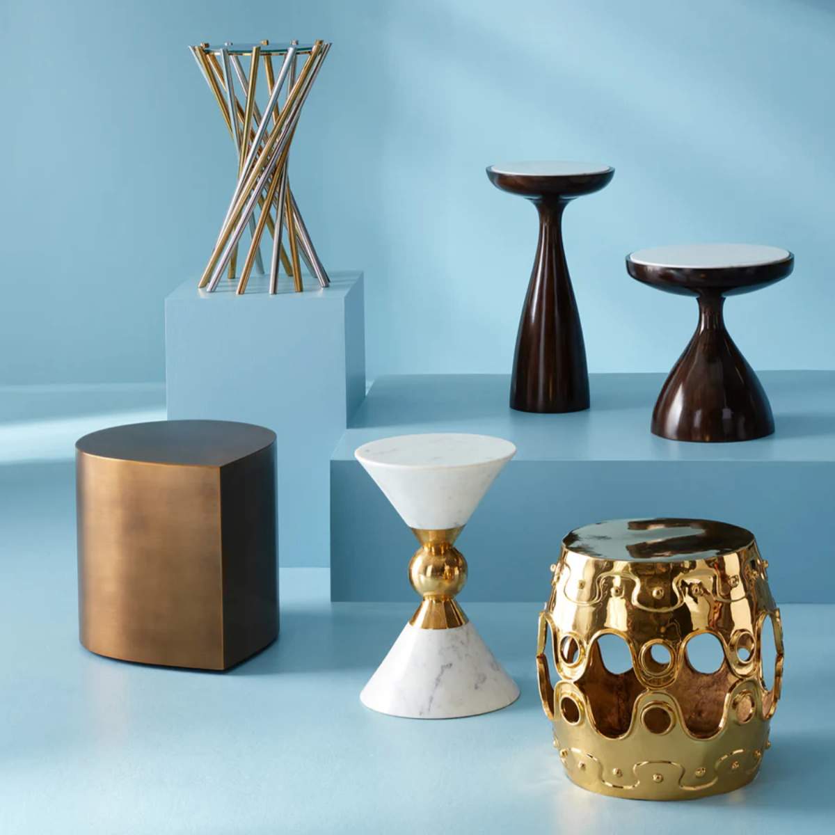 Jonathan Adler Brass Teardrop Table