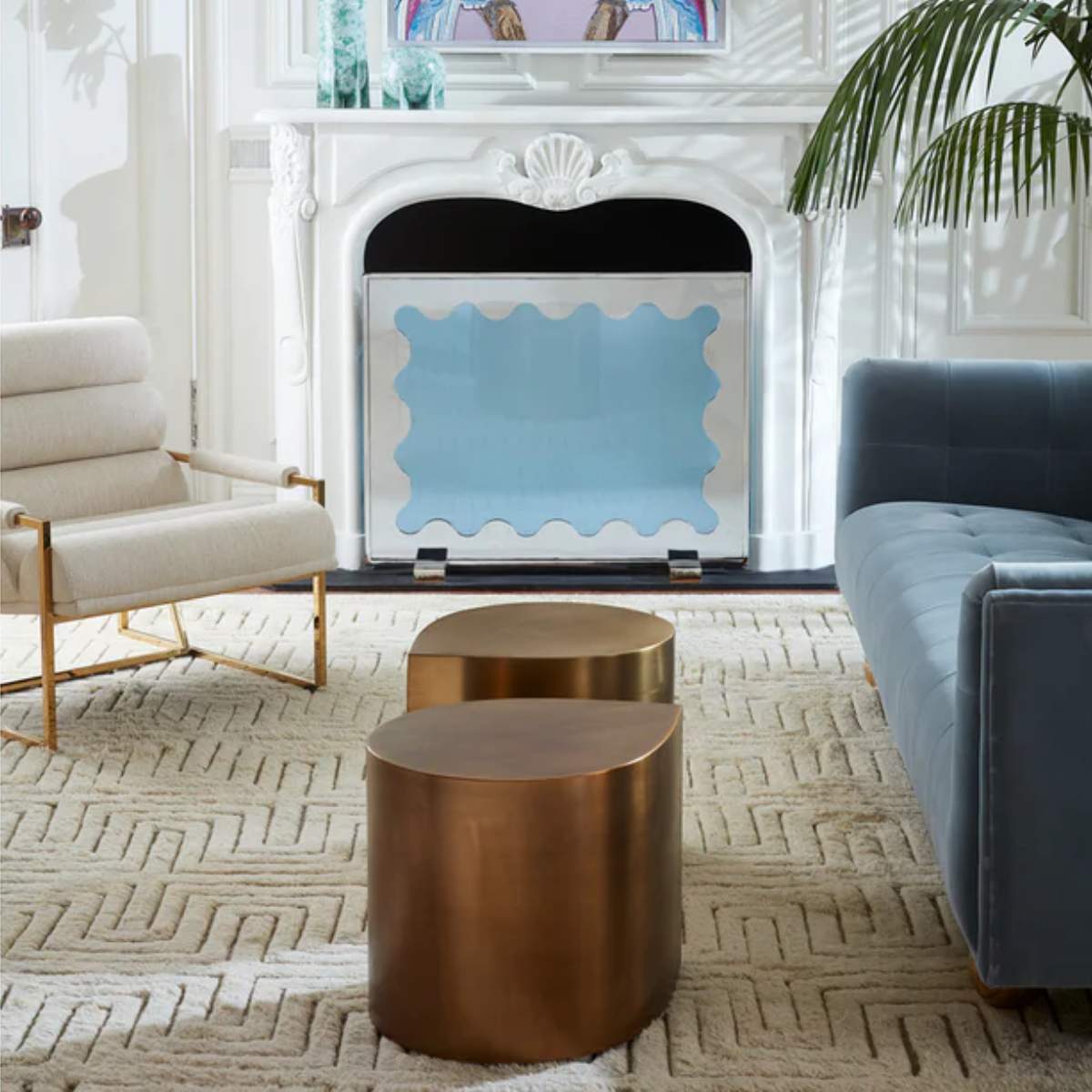 Jonathan Adler Brass Teardrop Table