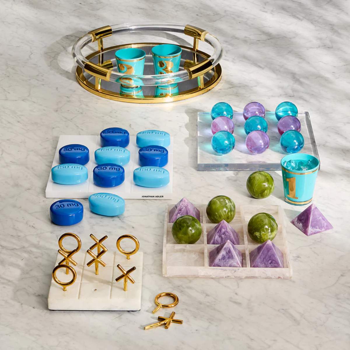 Jonathan Adler Brass Tic-Tac-Toe Set