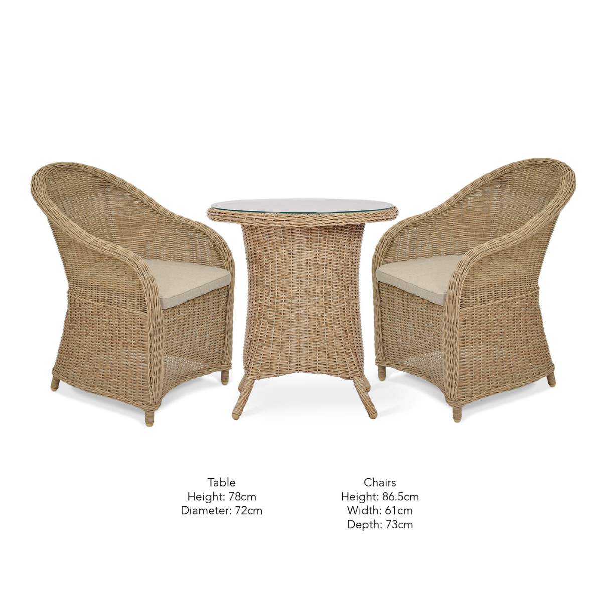 Garden Trading Brayford Bistro Set Dark Natural