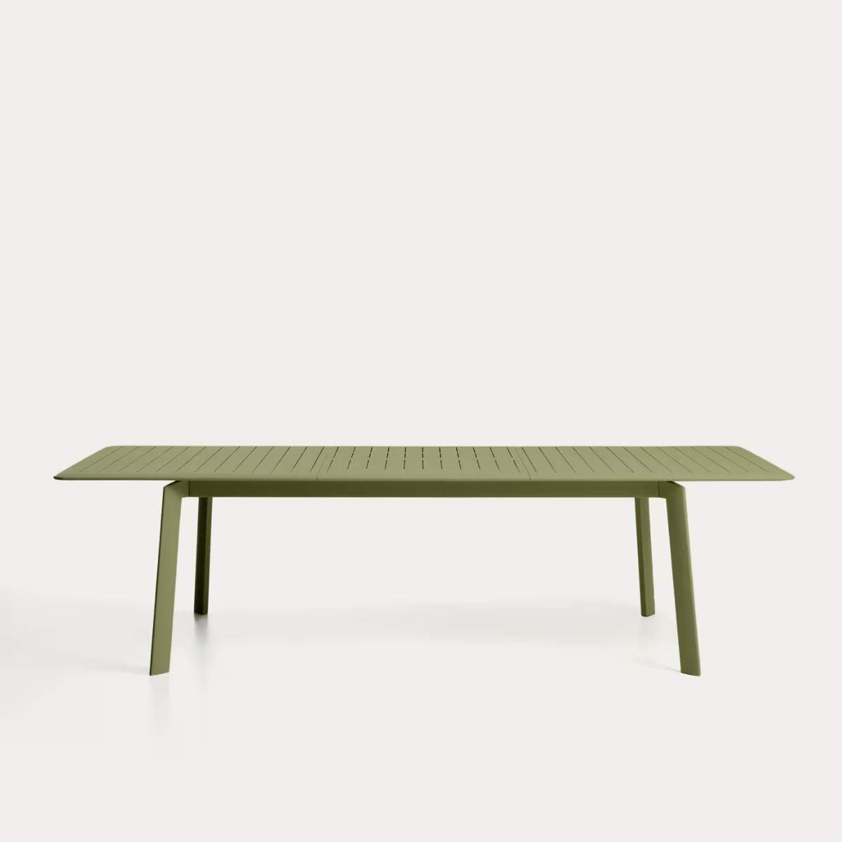 Kave Home Brela green extendable aluminium table 205(287) x 100cm