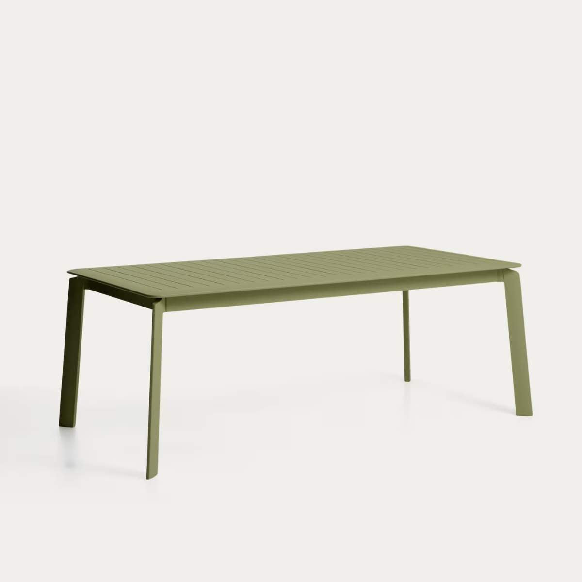 Kave Home Brela green extendable aluminium table 205(287) x 100cm