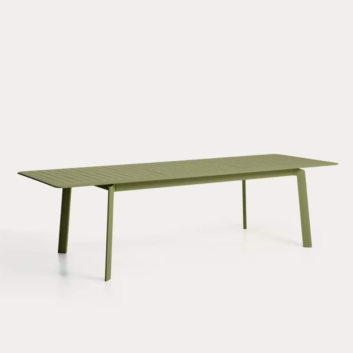 Kave Home Brela green extendable aluminium table 205(287) x 100cm