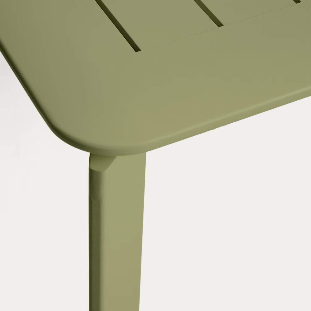 Kave Home Brela green extendable aluminium table 205(287) x 100cm