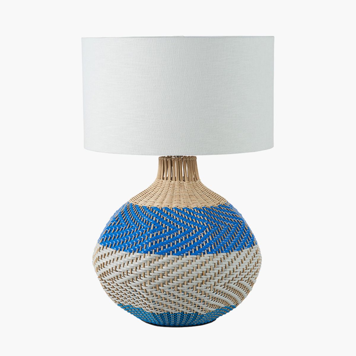 Designers Guild Brera Rattan Large Table Lamp Cobalt